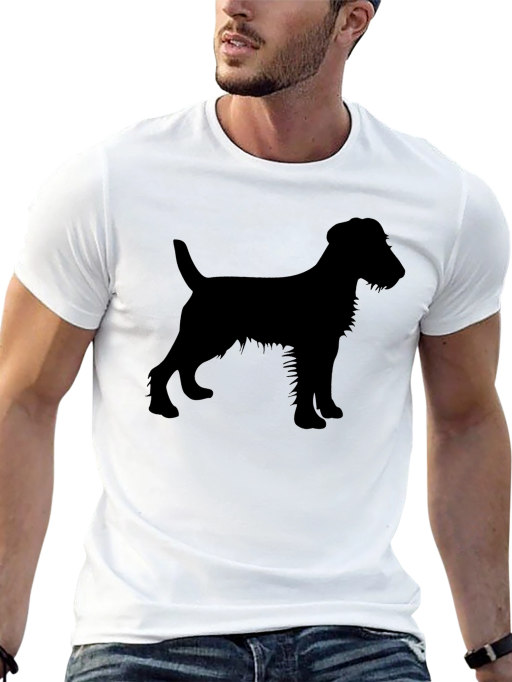 Dog Silhouette T-Shirt - Black