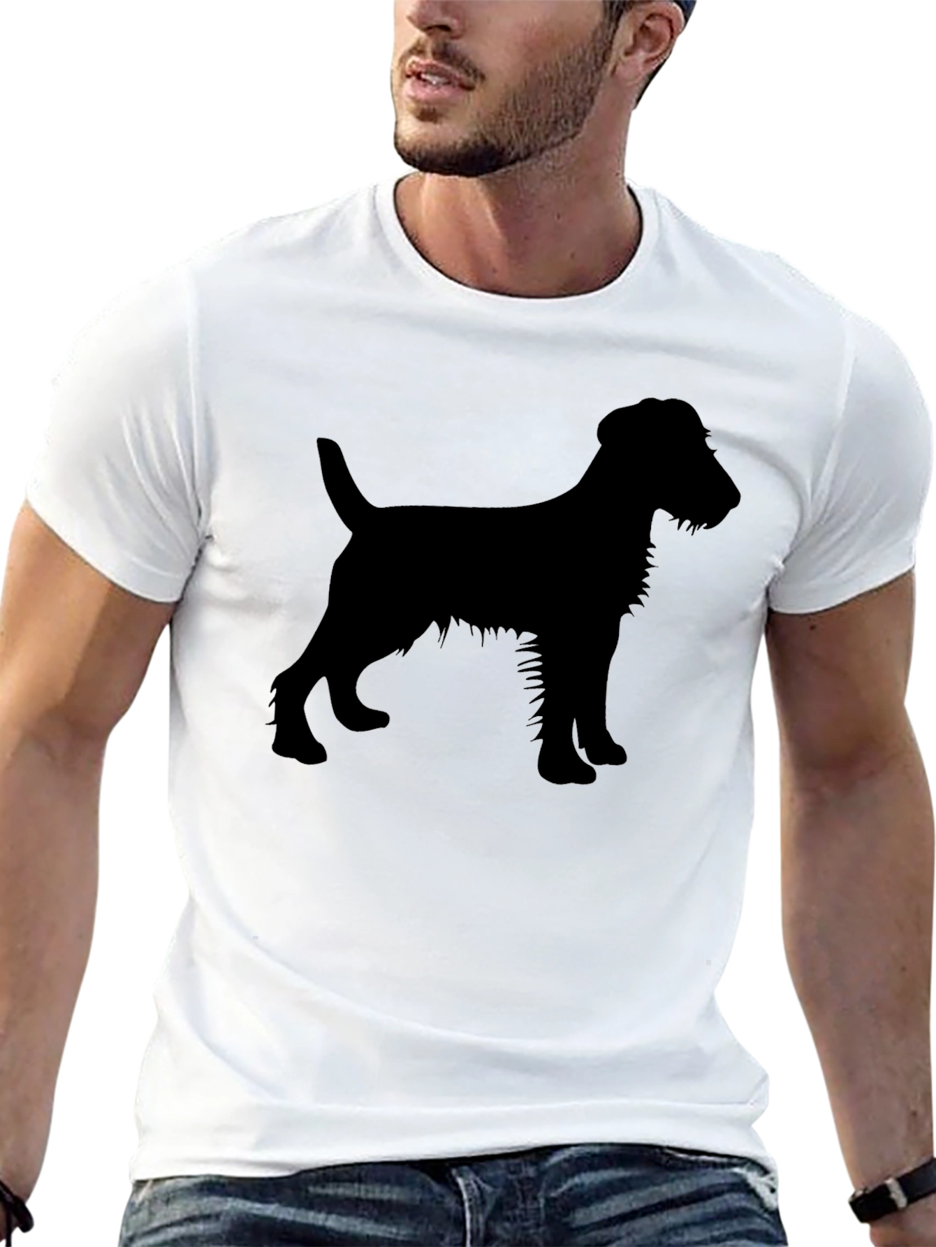 Dog Silhouette T-Shirt - Black