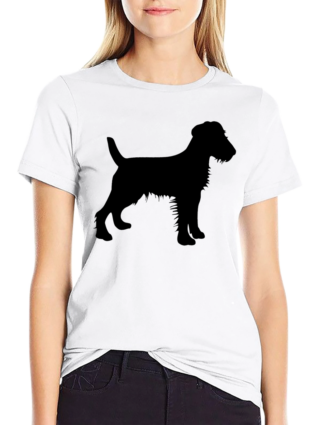 Dog Silhouette T-Shirt - Black