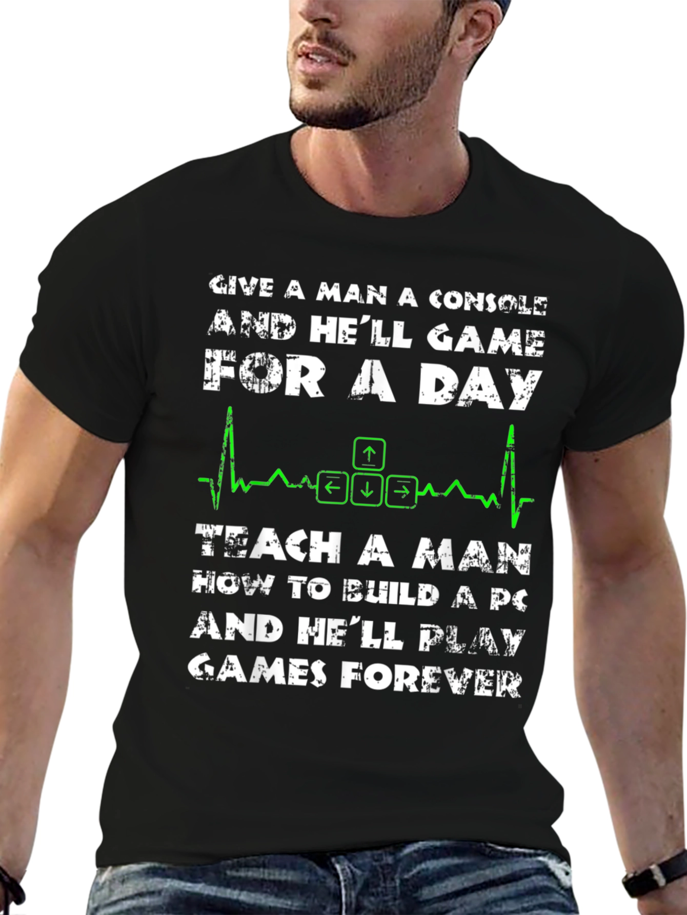 PC Gamer T-Shirt: Console vs. PC Build