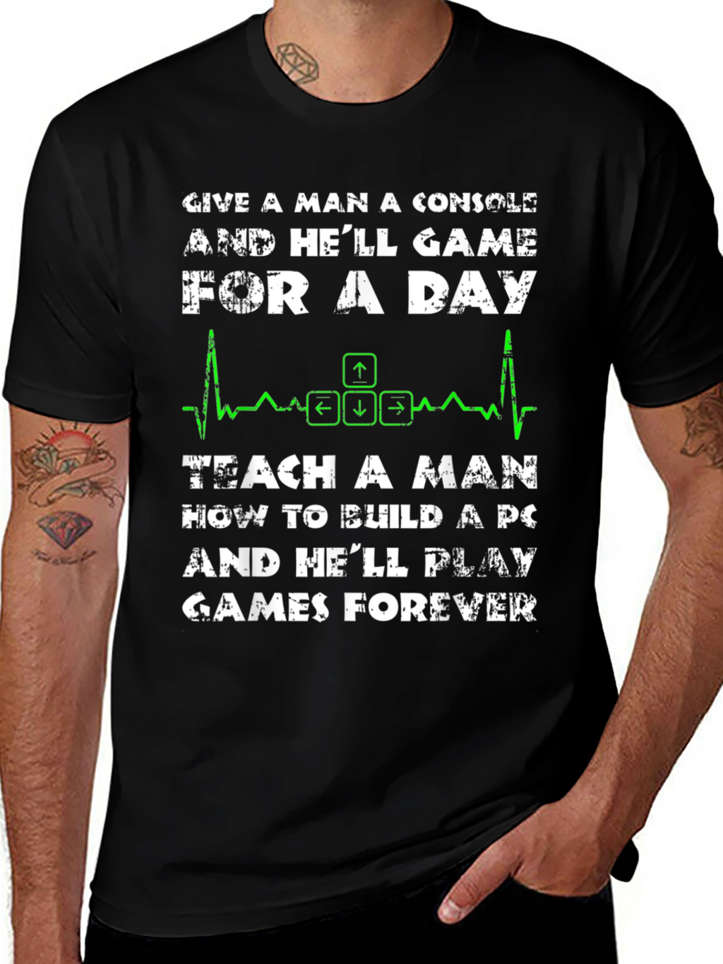 PC Gamer T-Shirt: Console vs. PC Build