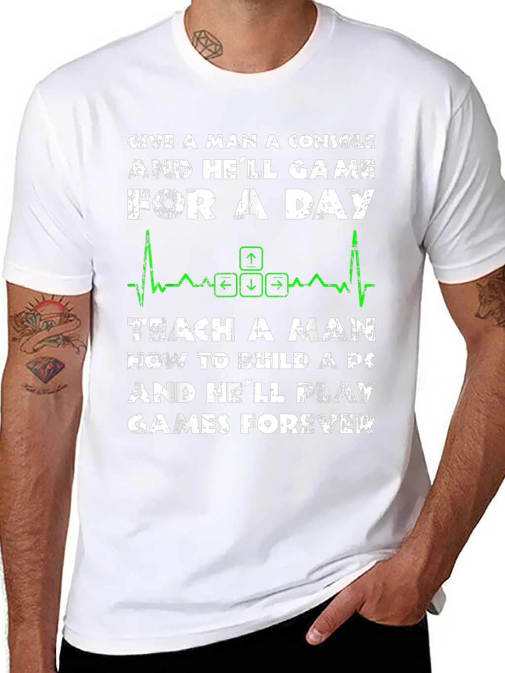 PC Gamer T-Shirt: Console vs. PC Build