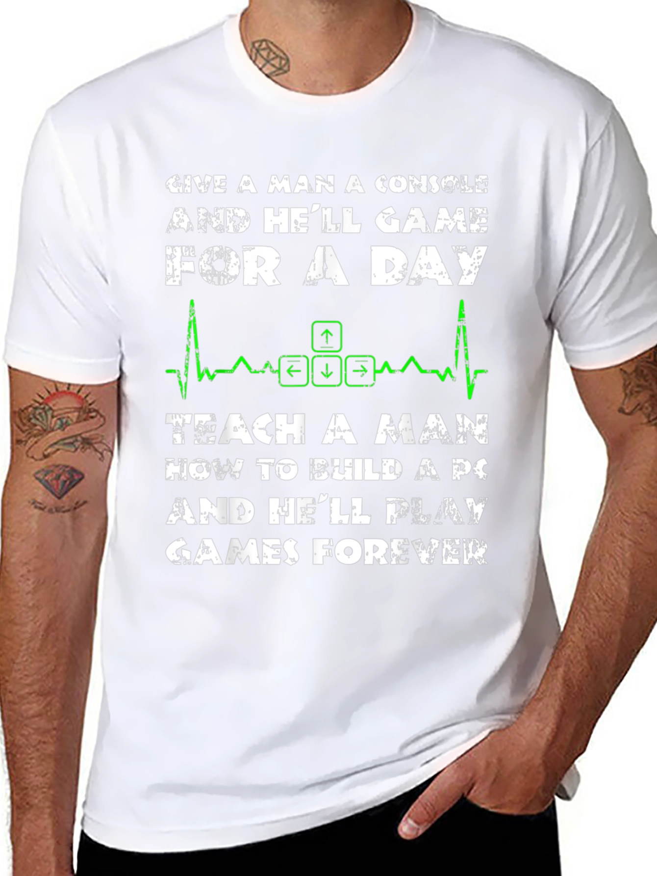 PC Gamer T-Shirt: Console vs. PC Build