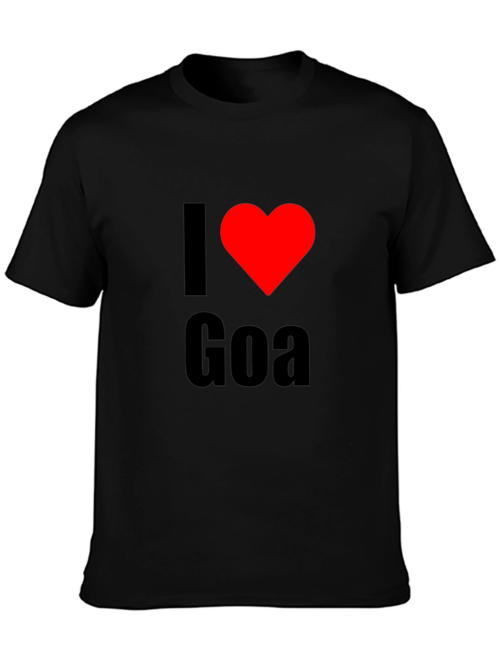 I Heart Goa - Graphic Print Black T-Shirt