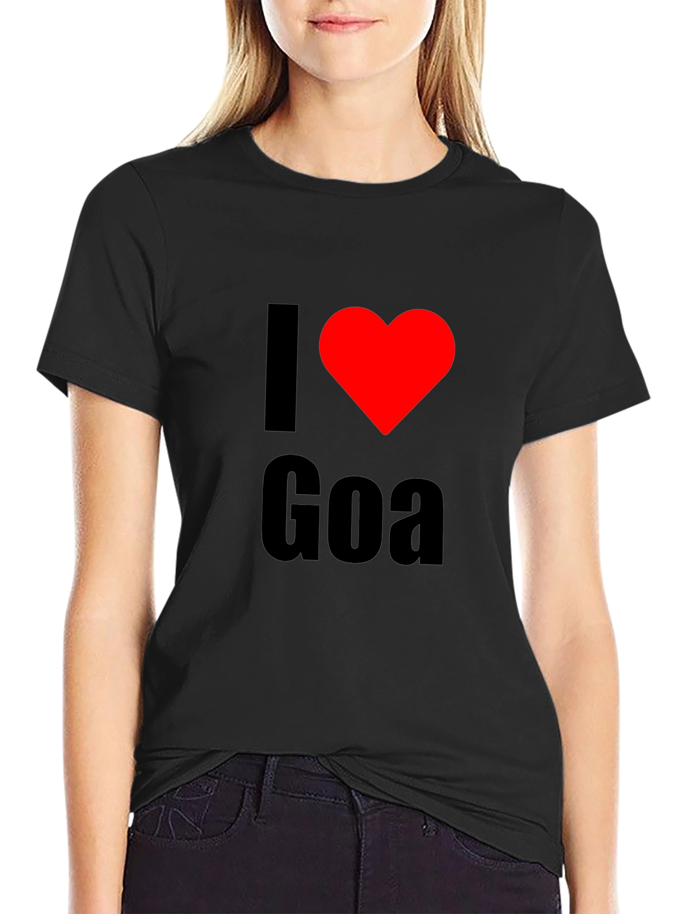 I Heart Goa - Graphic Print Black T-Shirt