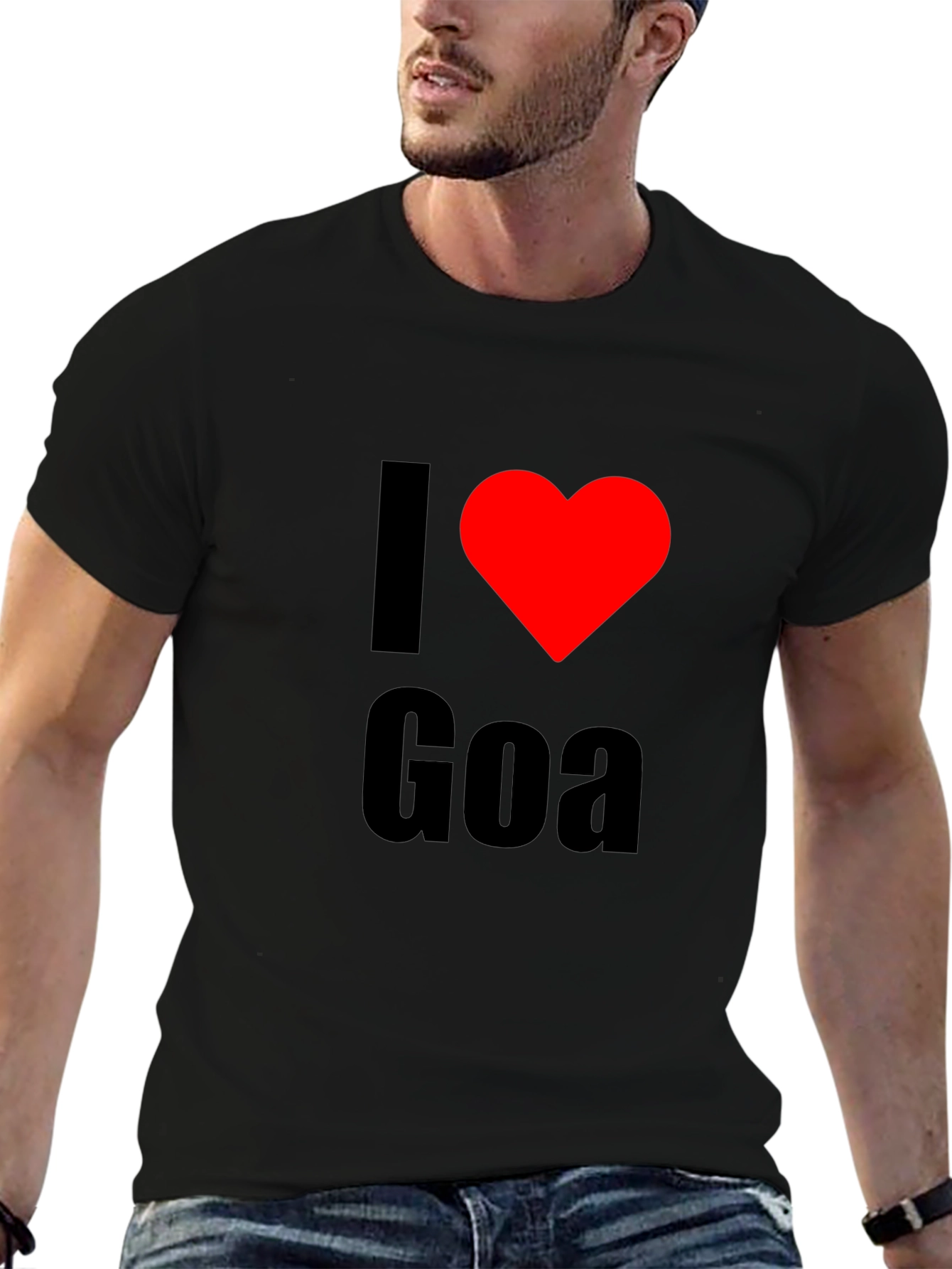 I Heart Goa - Graphic Print Black T-Shirt
