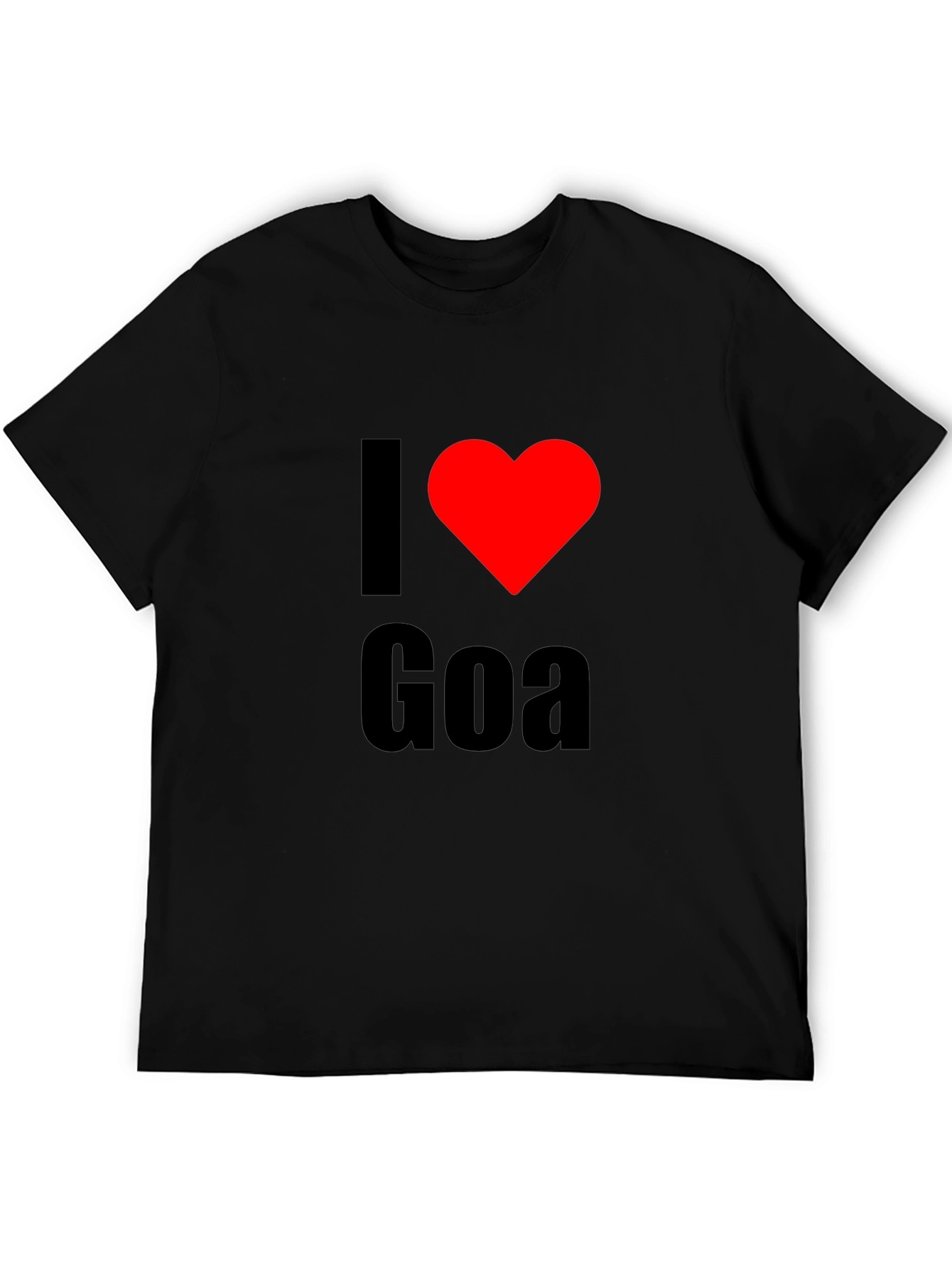 I Heart Goa - Graphic Print Black T-Shirt