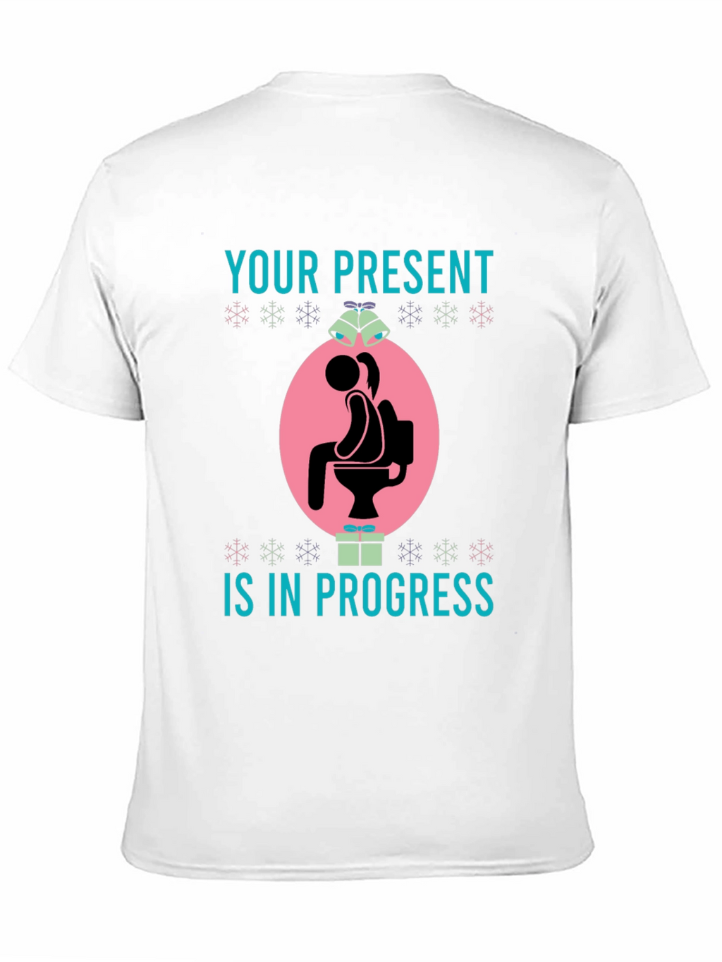 Humorous Present in Progress Christmas T-Shirt