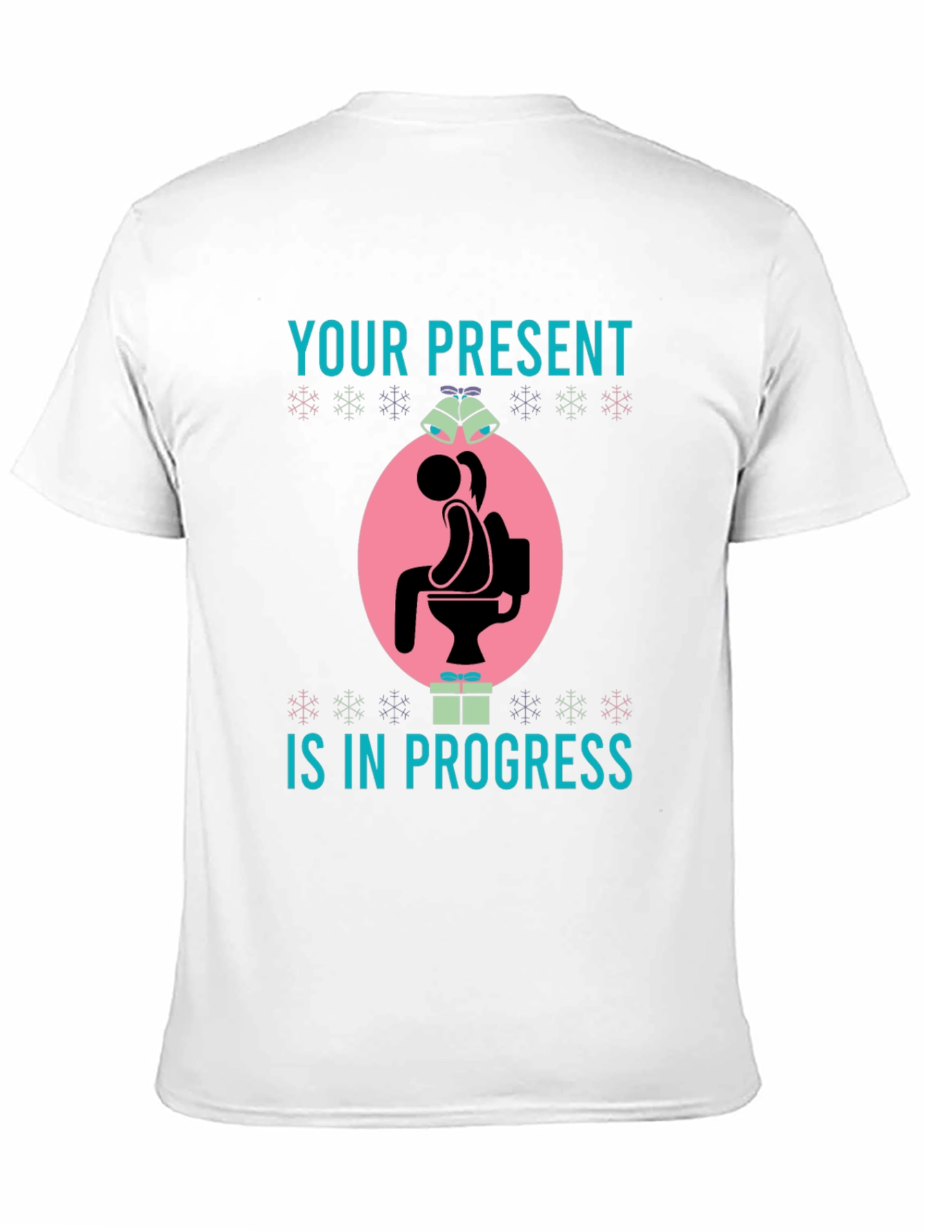 Humorous Present in Progress Christmas T-Shirt