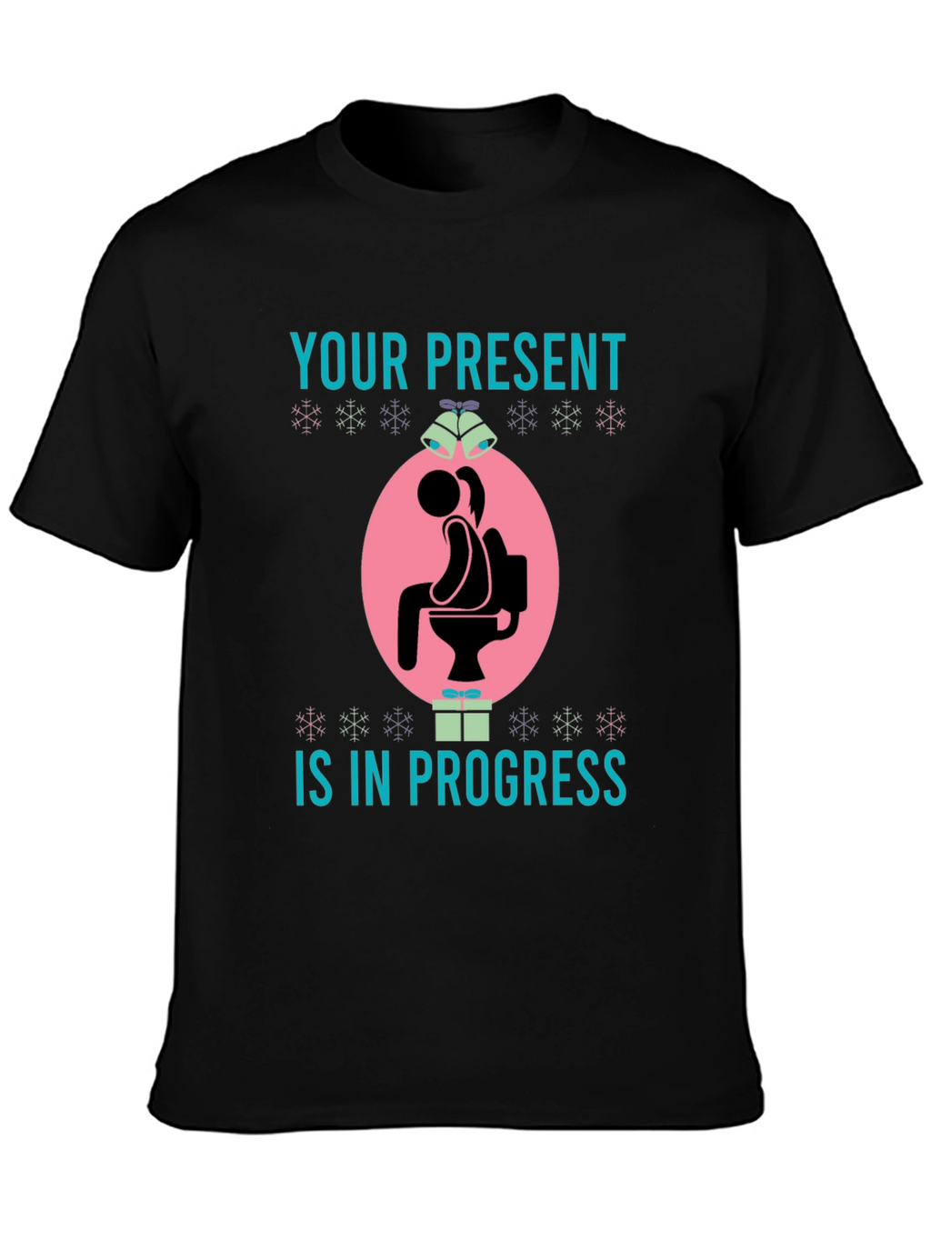 Humorous Present in Progress Christmas T-Shirt