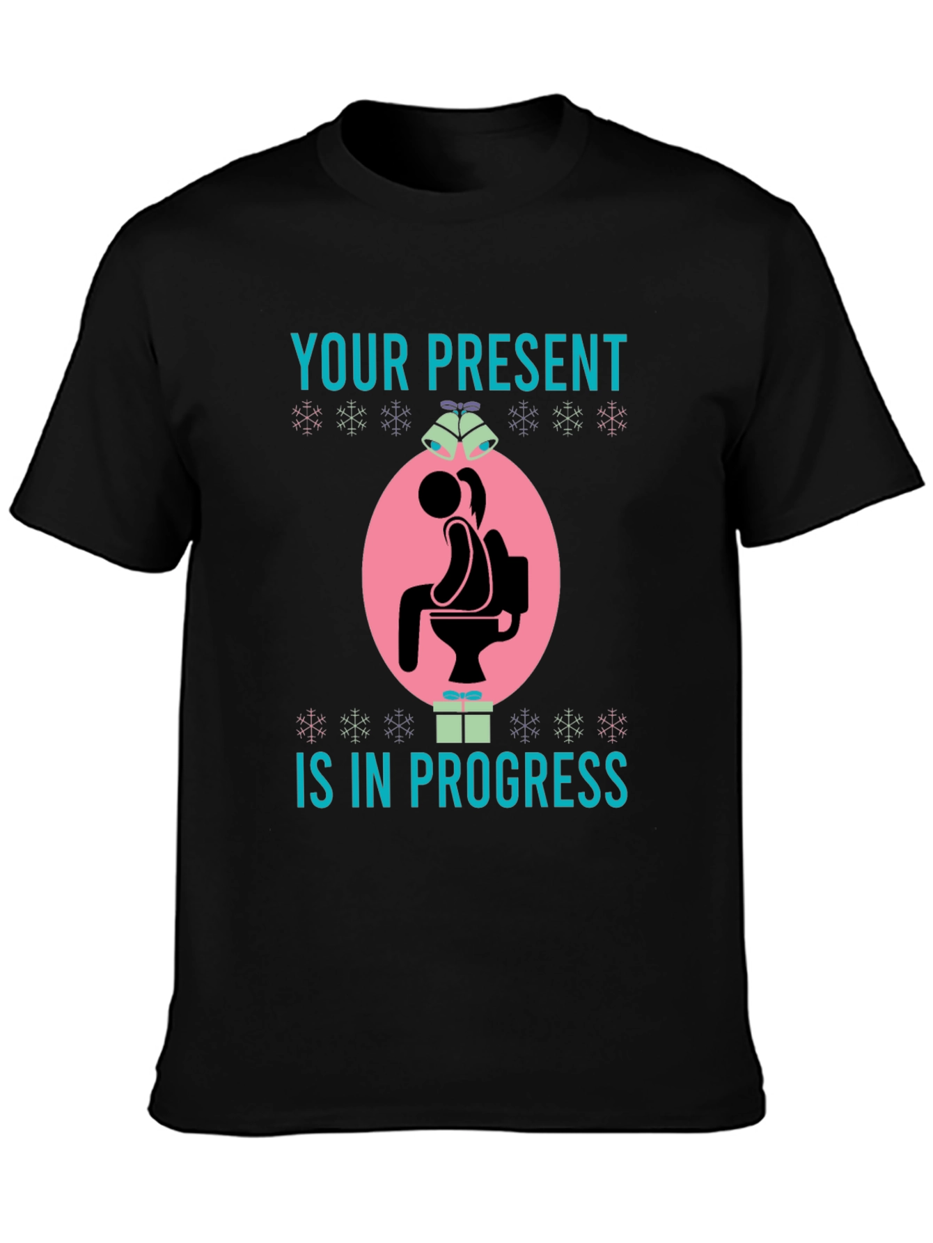 Humorous Present in Progress Christmas T-Shirt