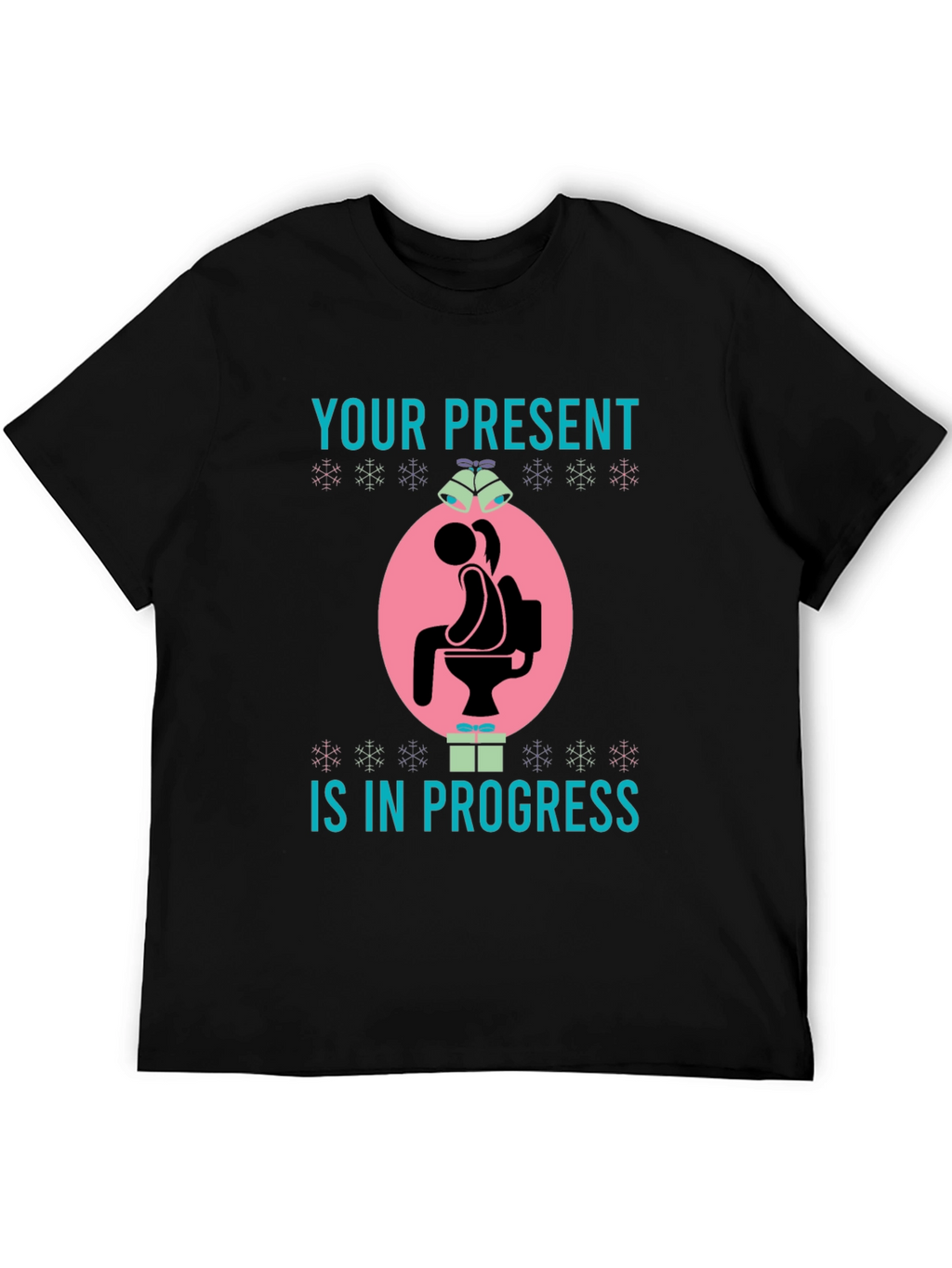 Humorous Present in Progress Christmas T-Shirt