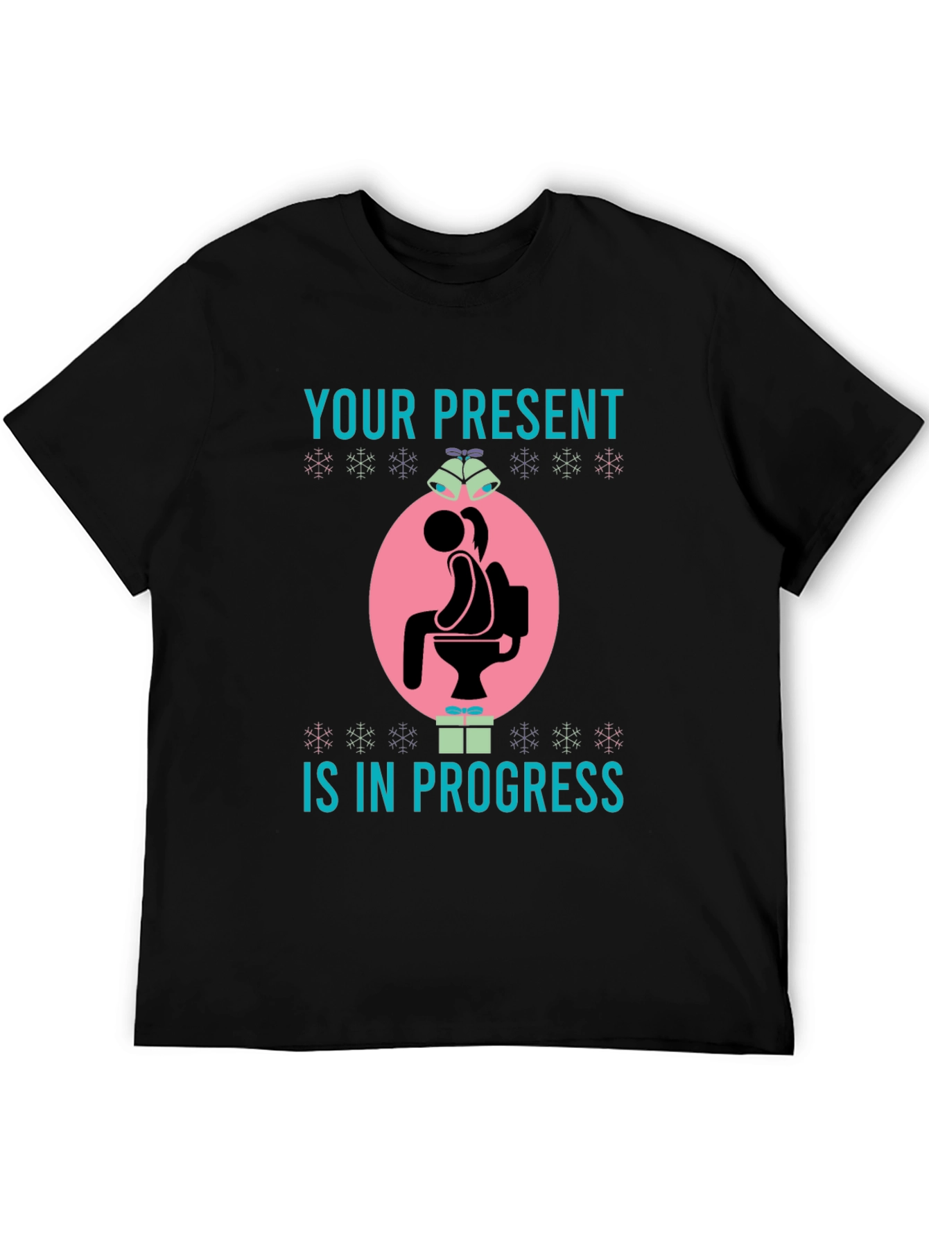 Humorous Present in Progress Christmas T-Shirt