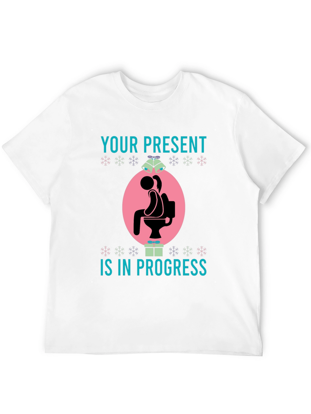 Humorous Present in Progress Christmas T-Shirt