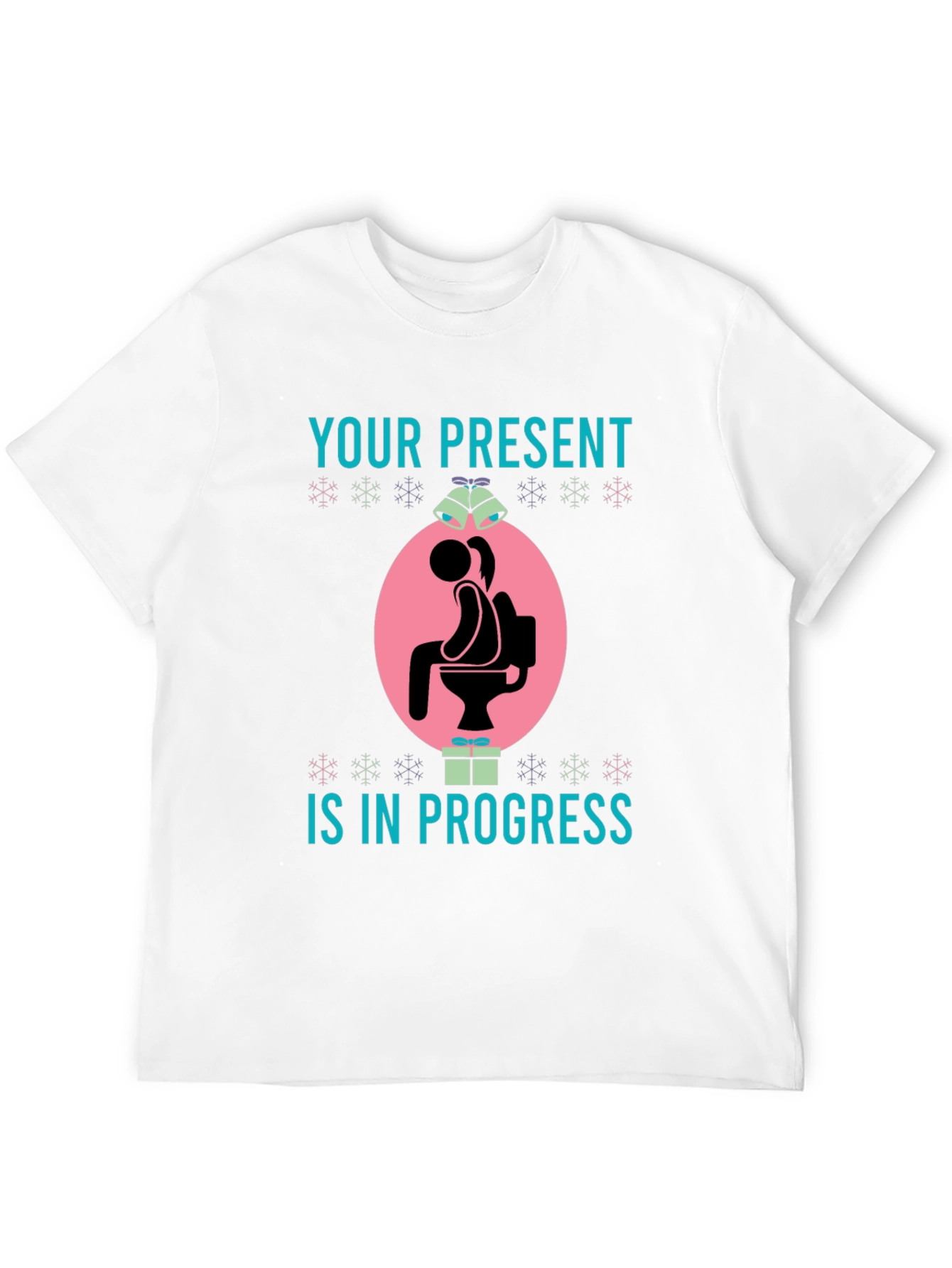 Humorous Present in Progress Christmas T-Shirt