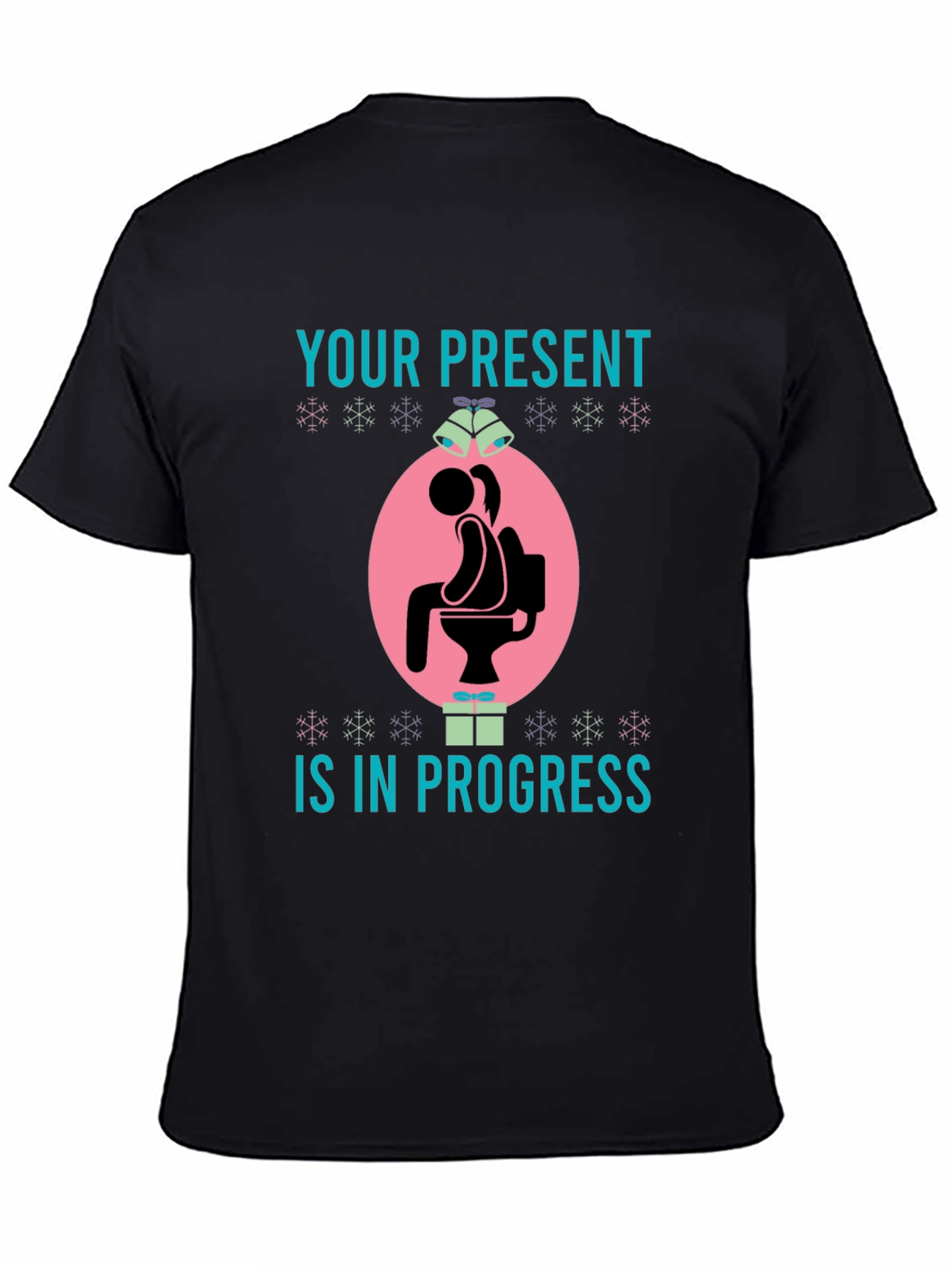 Humorous Present in Progress Christmas T-Shirt