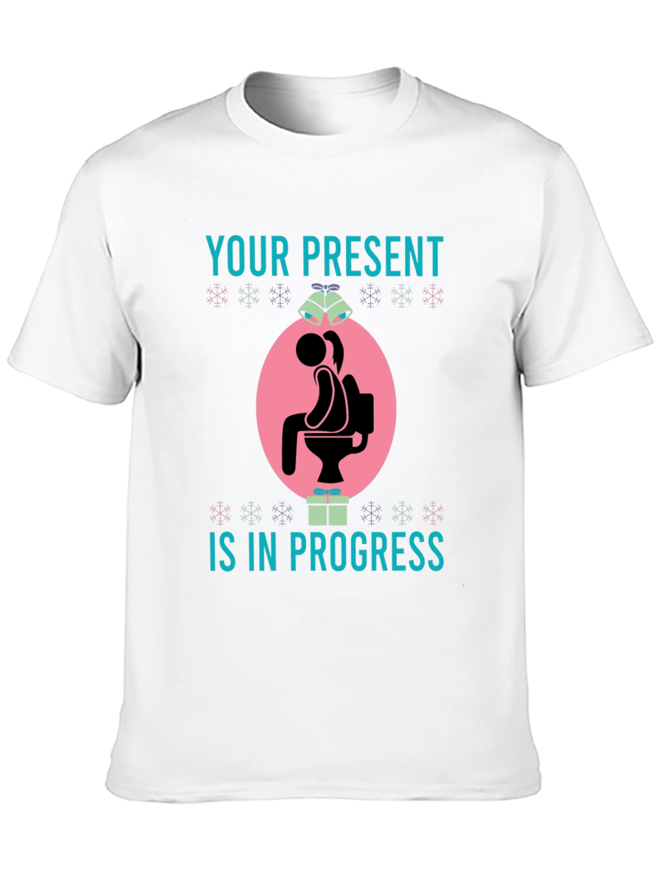 Humorous Present in Progress Christmas T-Shirt