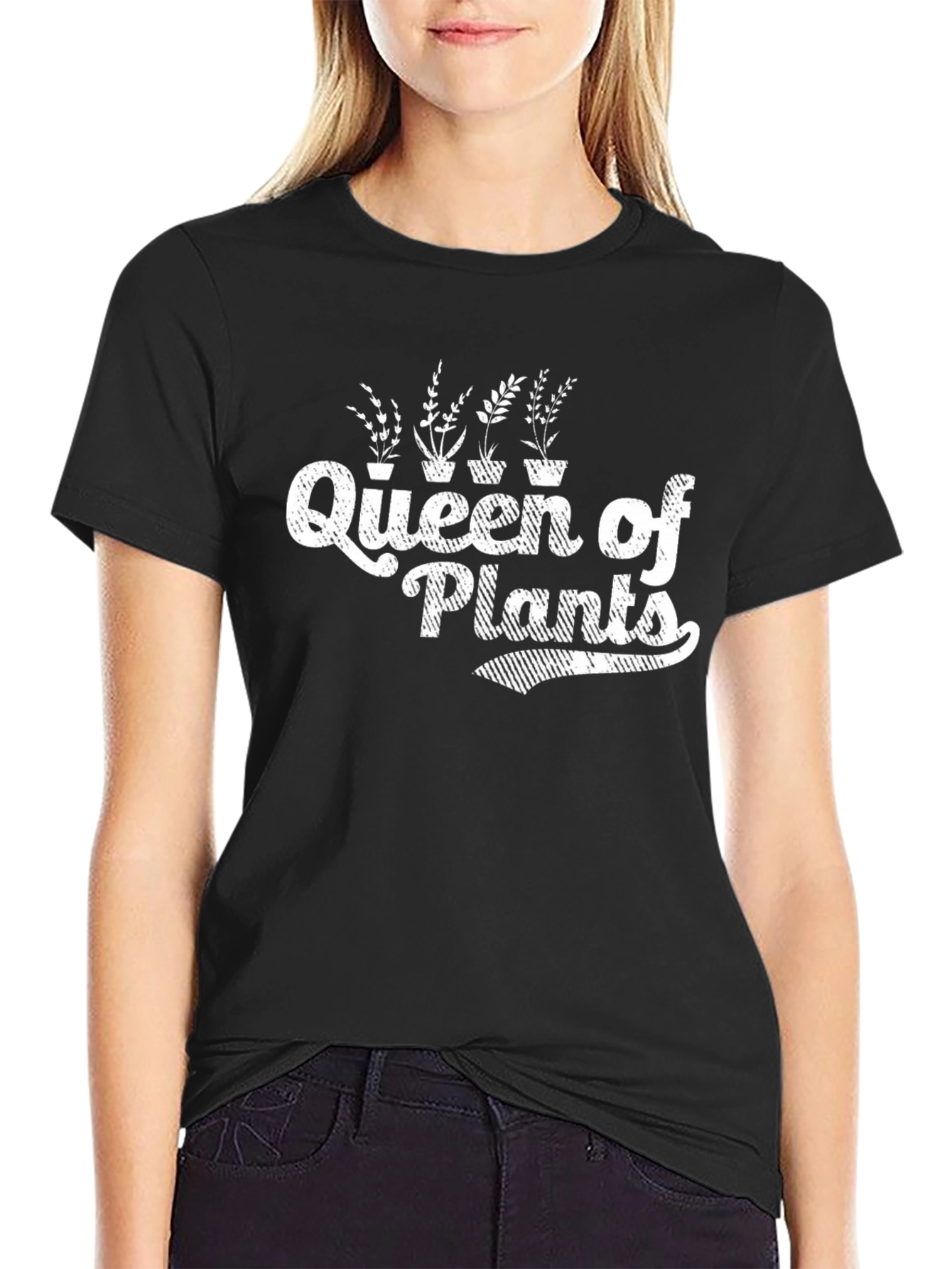 Queen of Plants Graphic Tee - Black Cotton Shirt