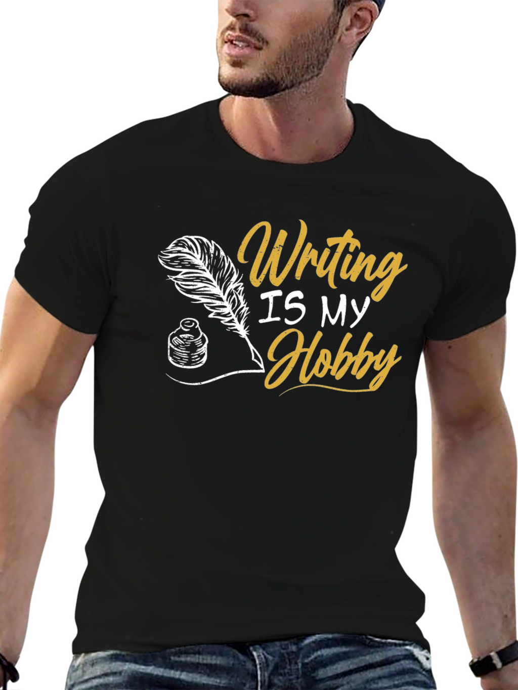 Writing Is My Hobby Black T-Shirt
