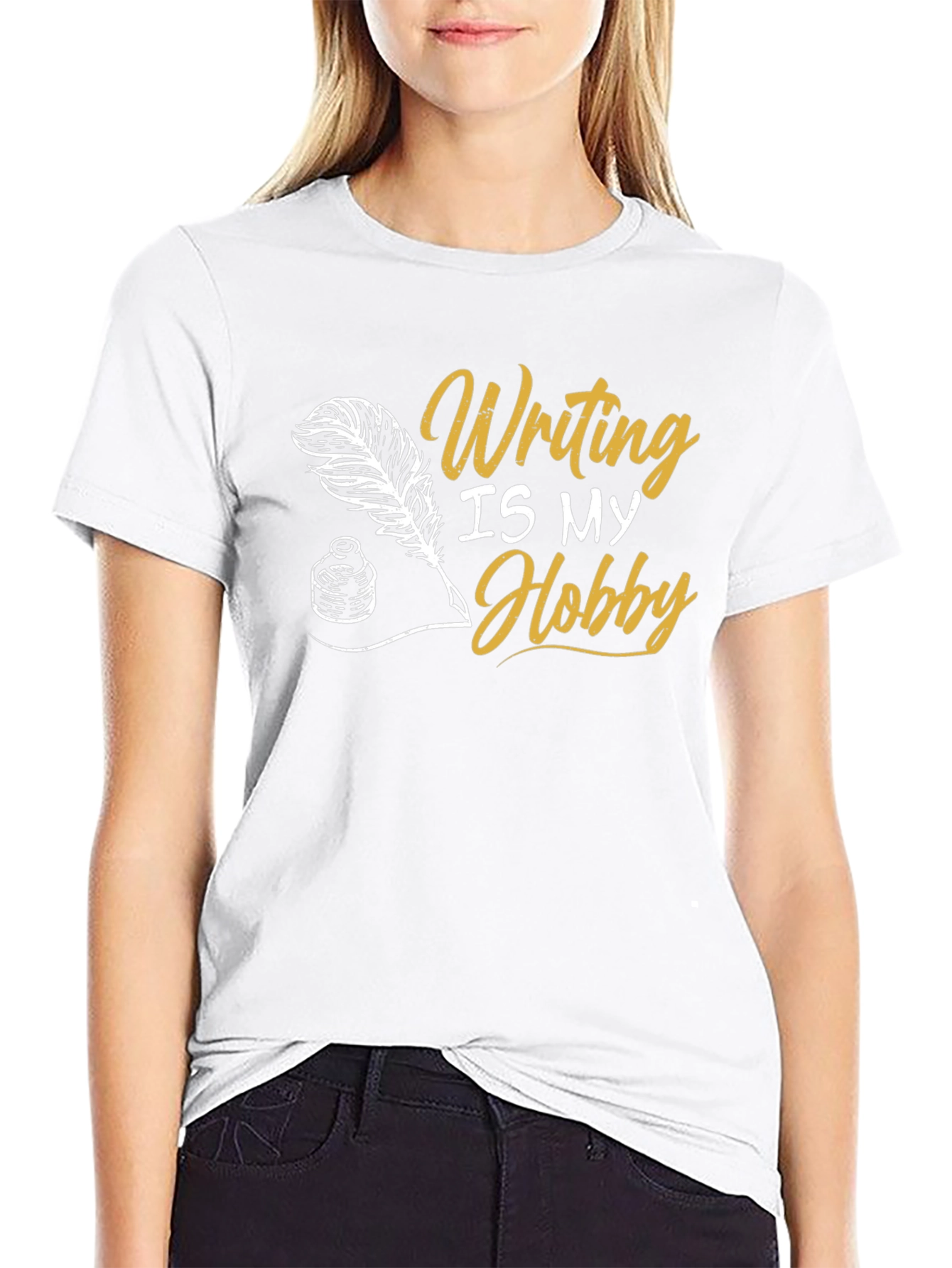 Writing Is My Hobby Black T-Shirt