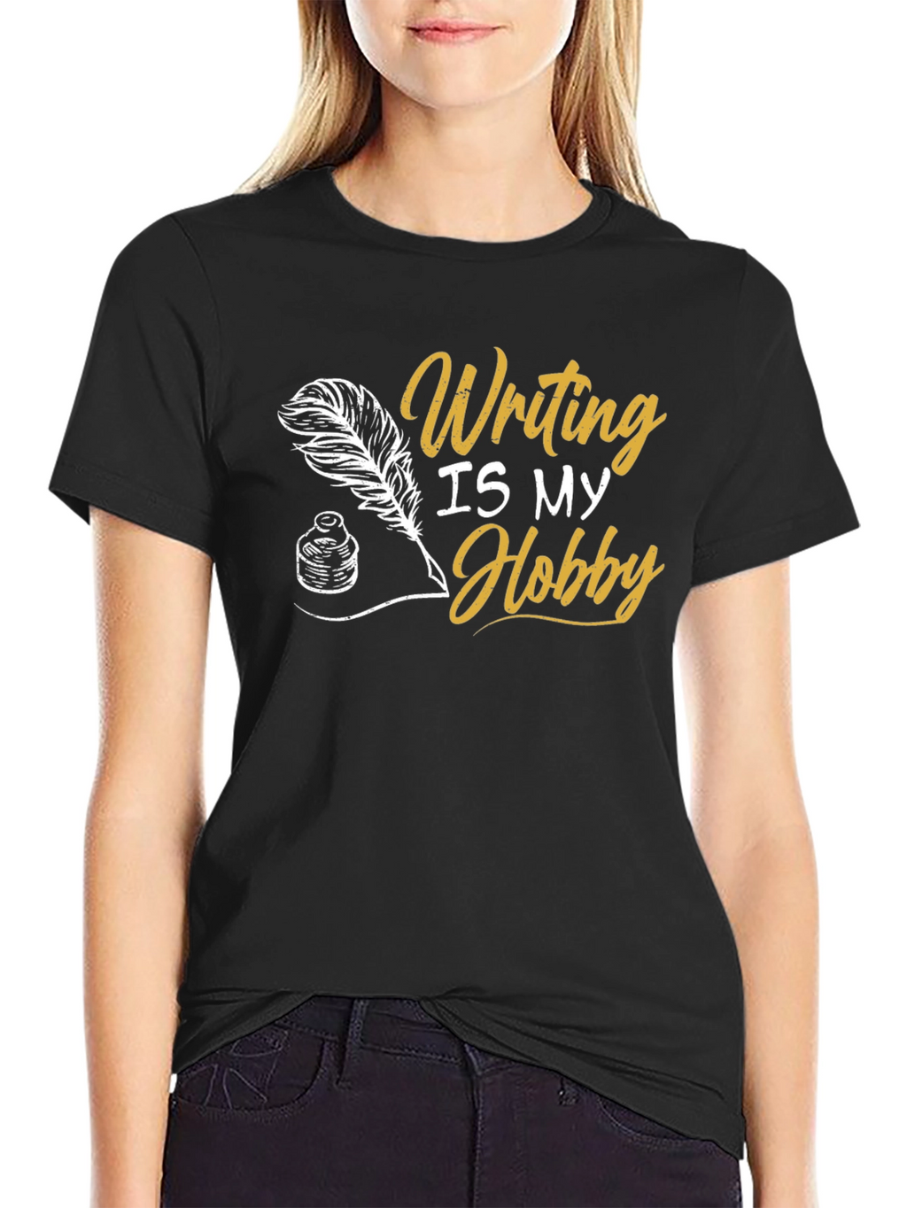 Writing Is My Hobby Black T-Shirt