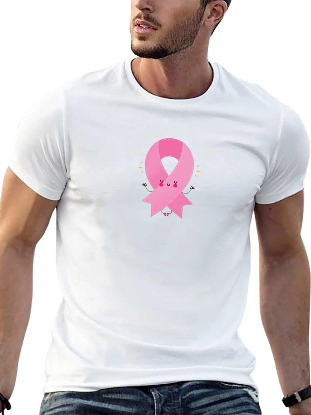 Cute Ribbon Graphic Tee - Support the Cause