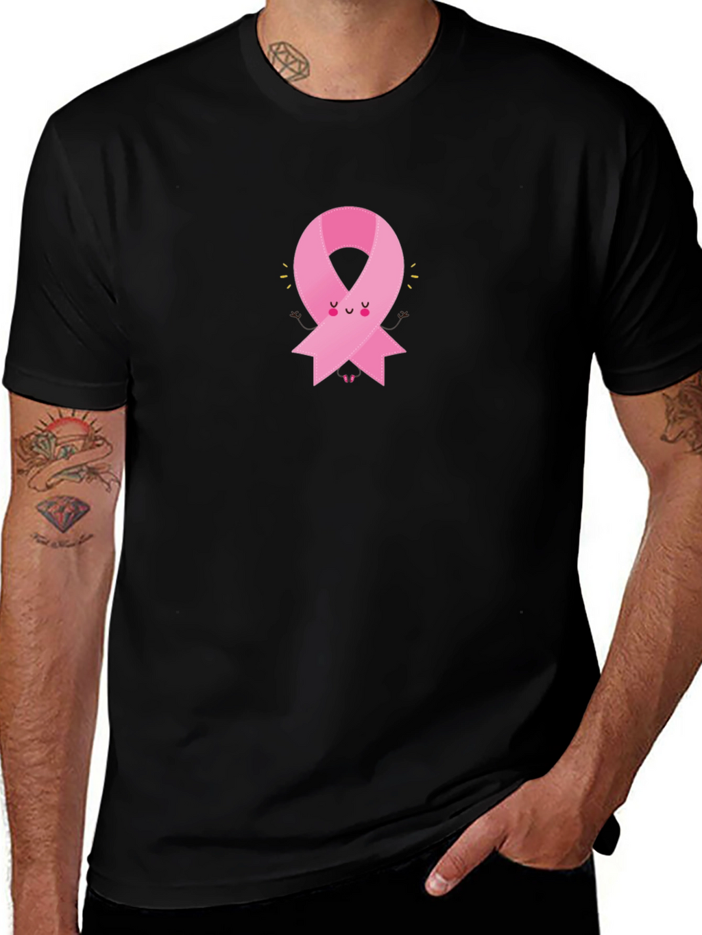 Cute Ribbon Graphic Tee - Support the Cause