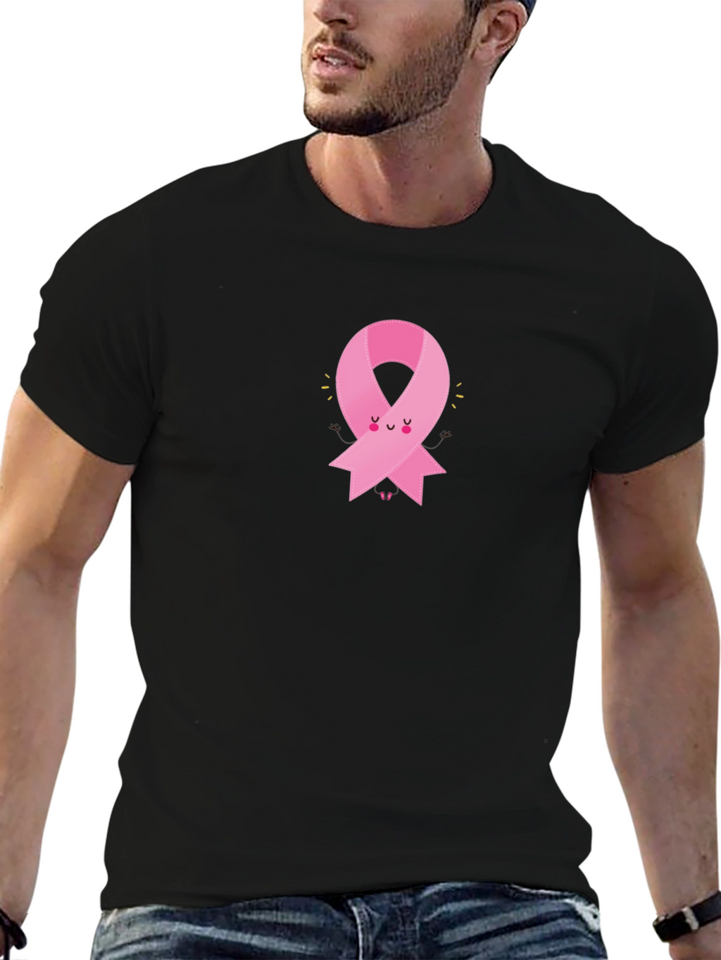 Cute Ribbon Graphic Tee - Support the Cause