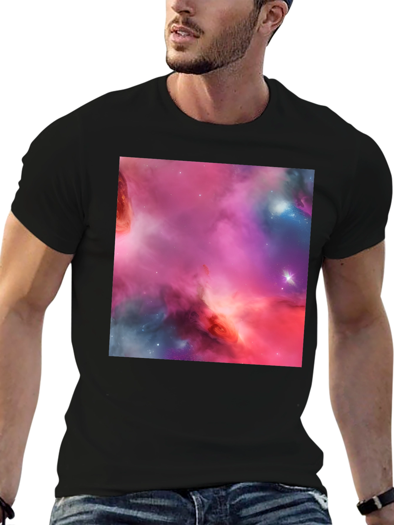 Nebula Print Black T-Shirt