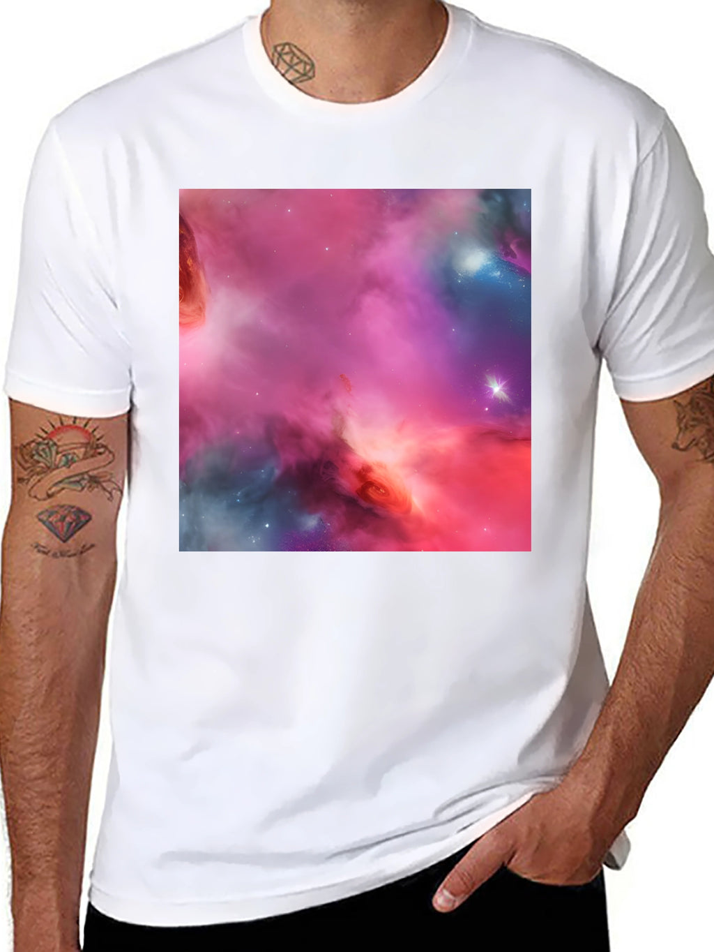 Nebula Print Black T-Shirt