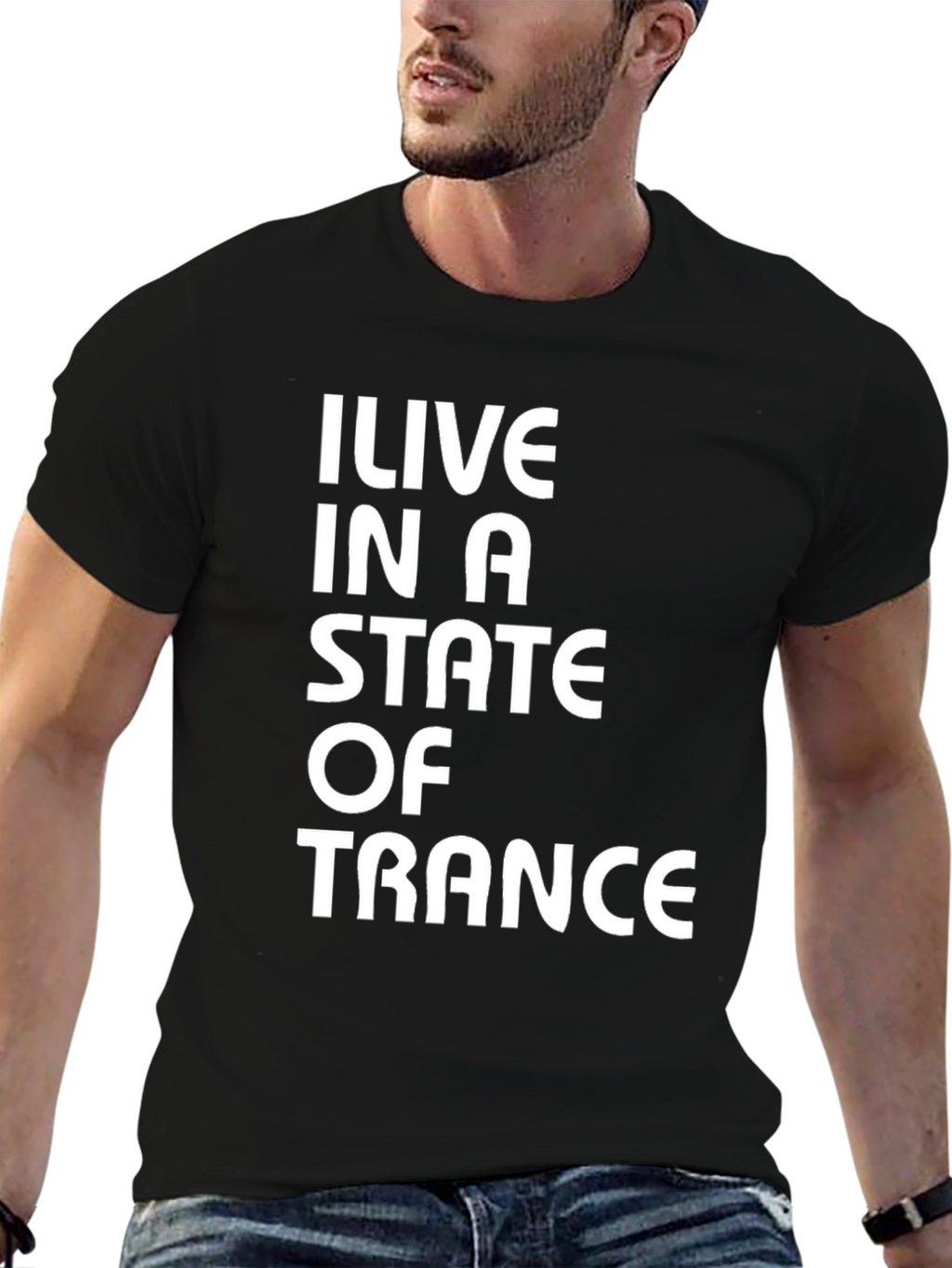 I Live In A State Of Trance Black T-Shirt