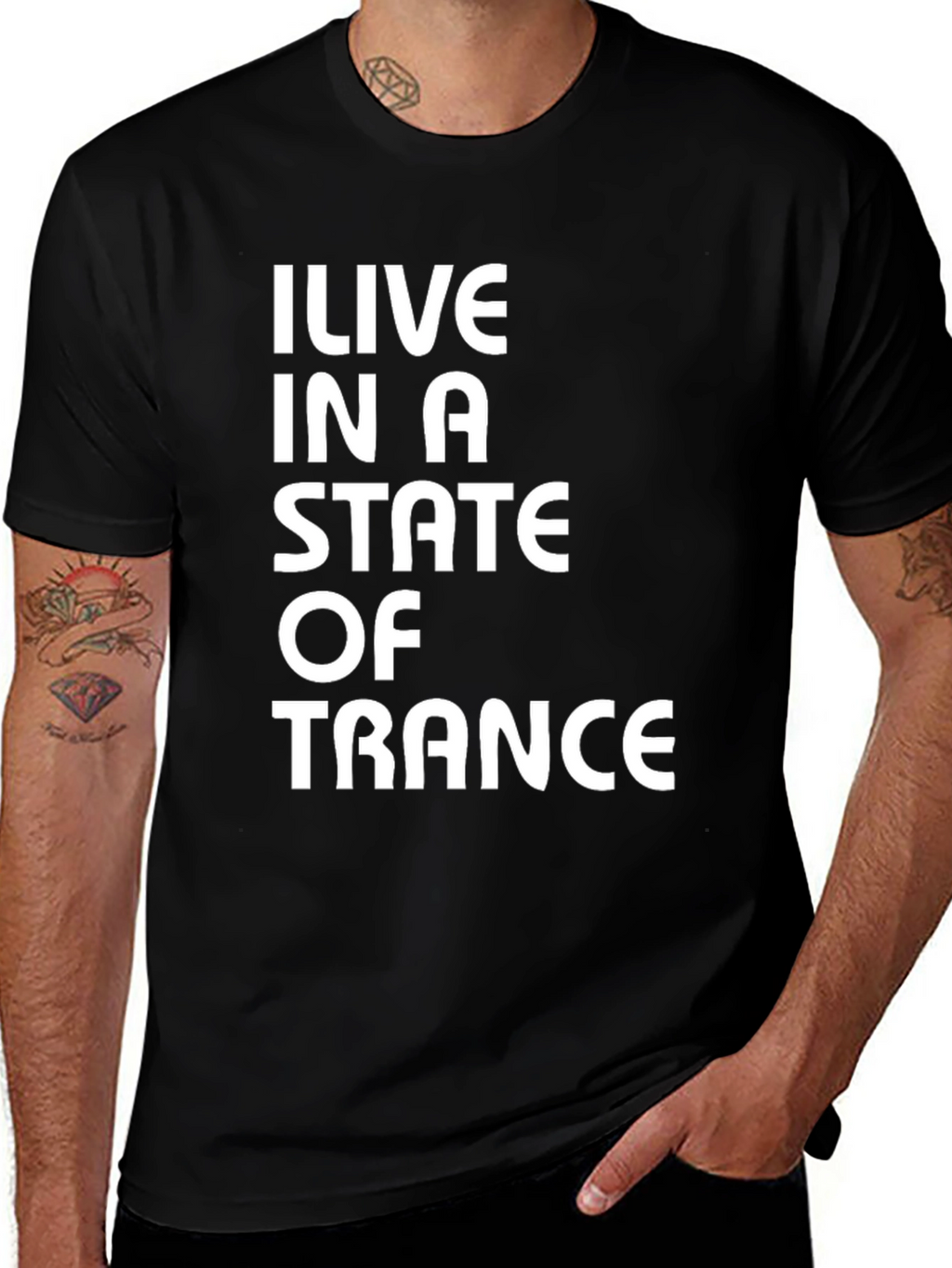 I Live In A State Of Trance Black T-Shirt