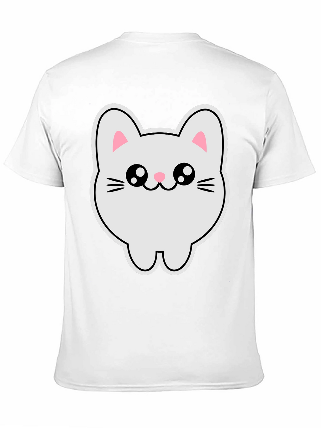 Cute Kawaii Cat T-Shirt - Black Cotton Tee