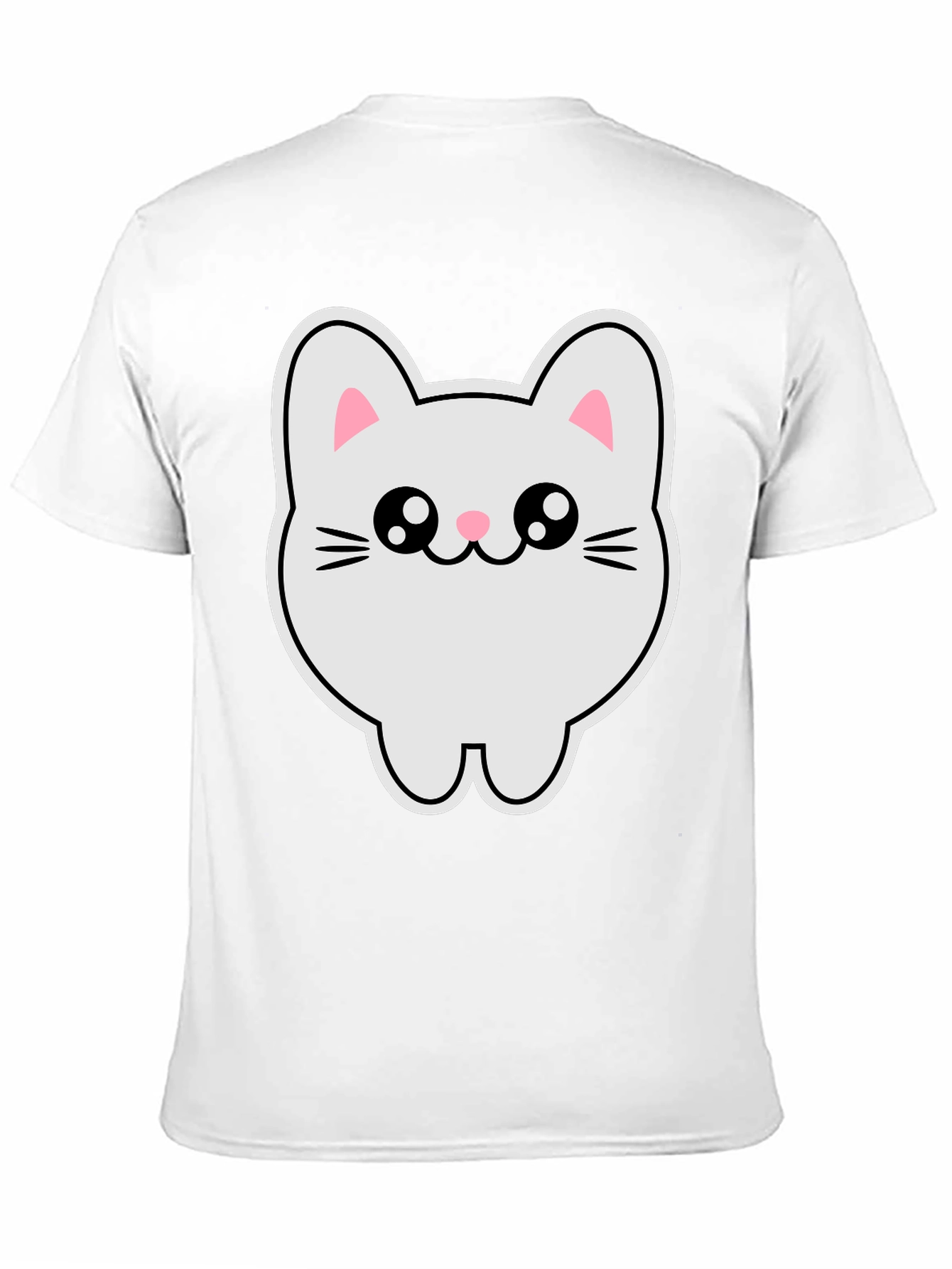 Cute Kawaii Cat T-Shirt - Black Cotton Tee