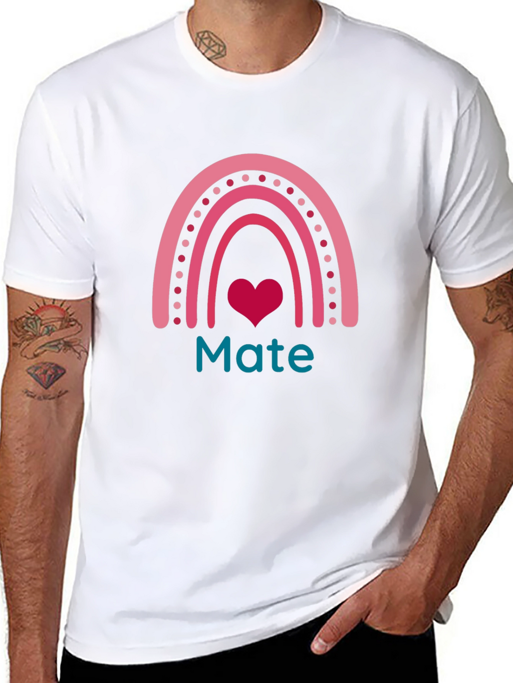 Mate Rainbow Heart Graphic Tee