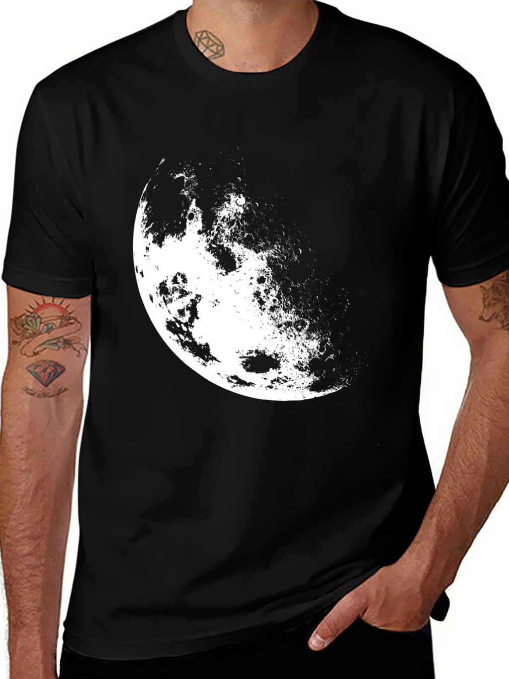 Lunar Phase Black T-Shirt