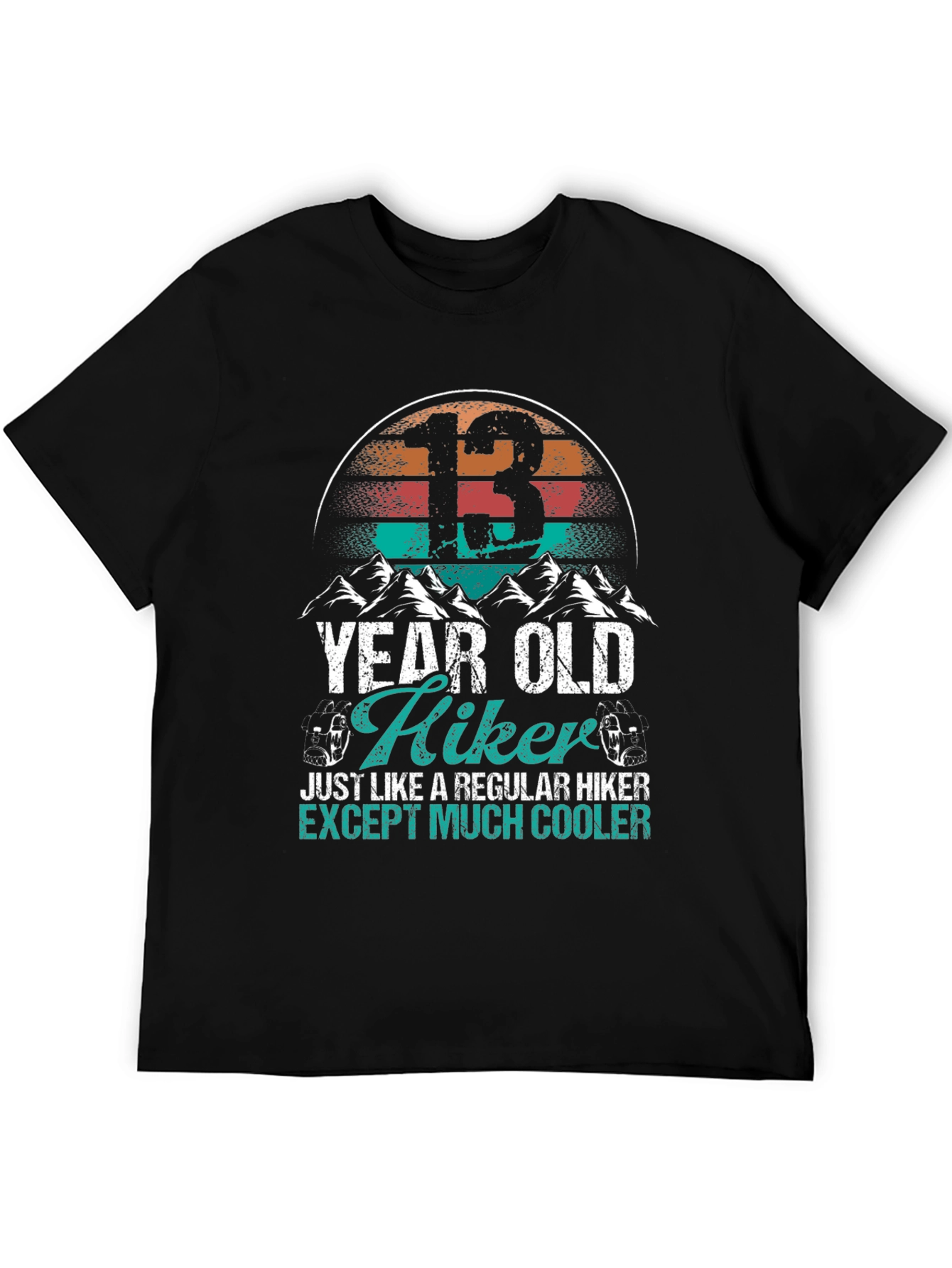13 Year Old Hiker Graphic T-Shirt - Cool Hiking Tee