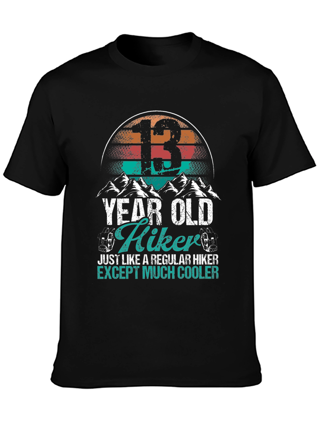 13 Year Old Hiker Graphic T-Shirt - Cool Hiking Tee