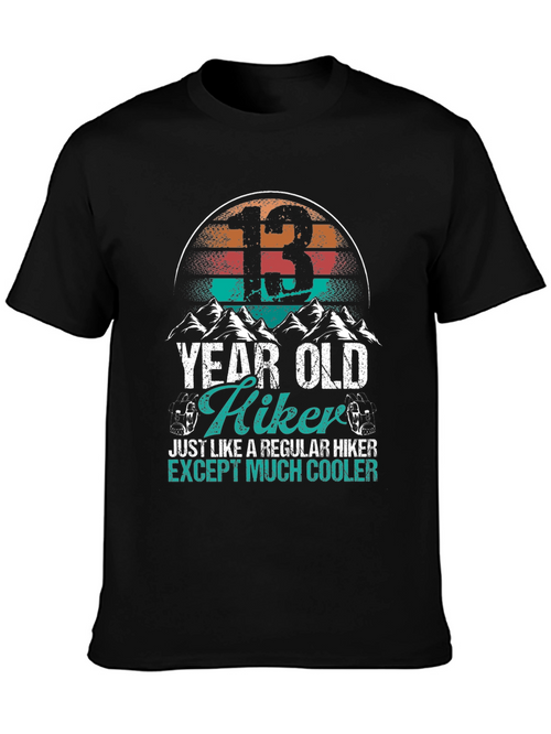 13 Year Old Hiker Graphic T-Shirt - Cool Hiking Tee