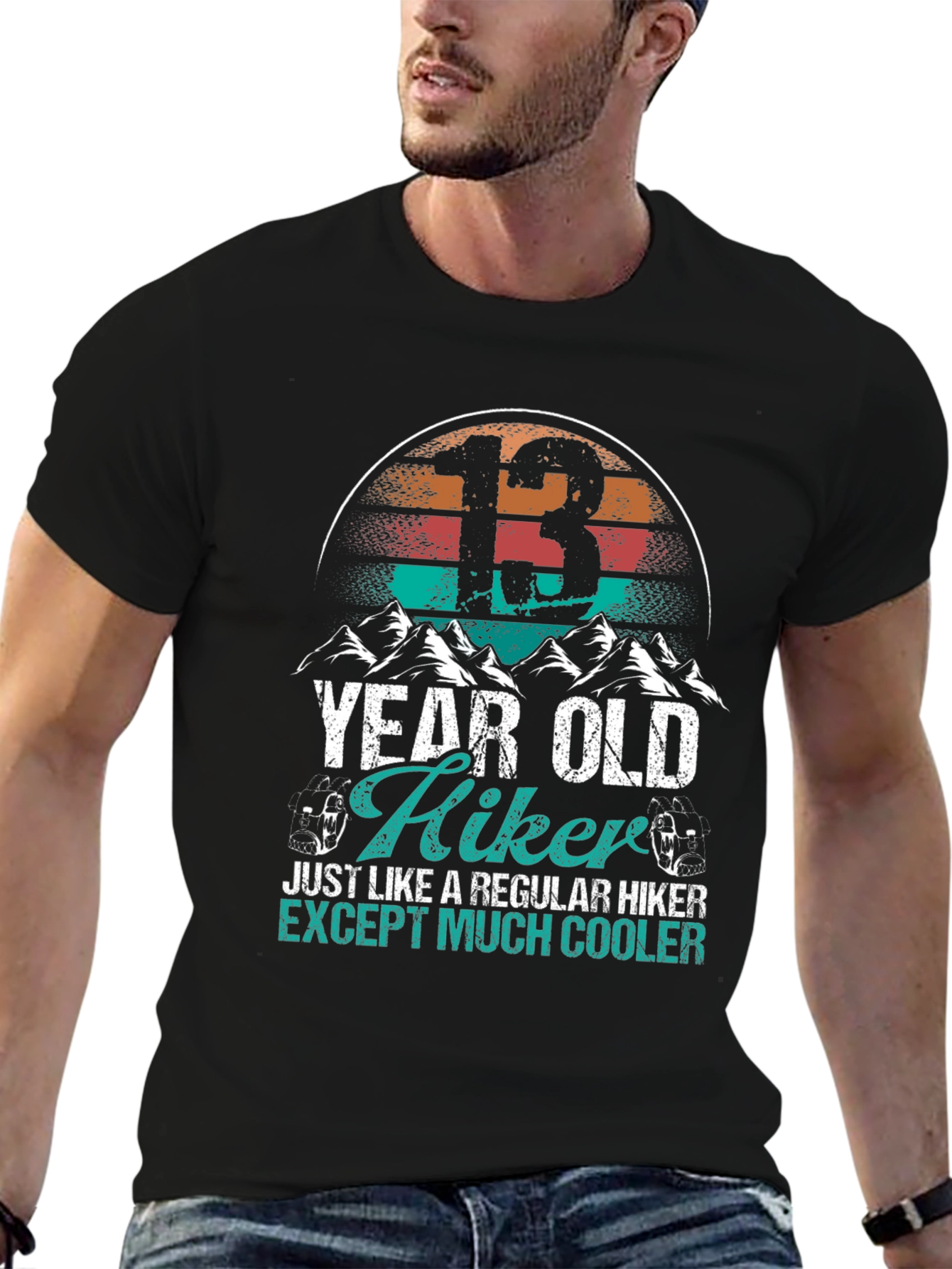 13 Year Old Hiker Graphic T-Shirt - Cool Hiking Tee