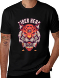 Tiger Head Graphic Print T-Shirt - Unique Streetwear