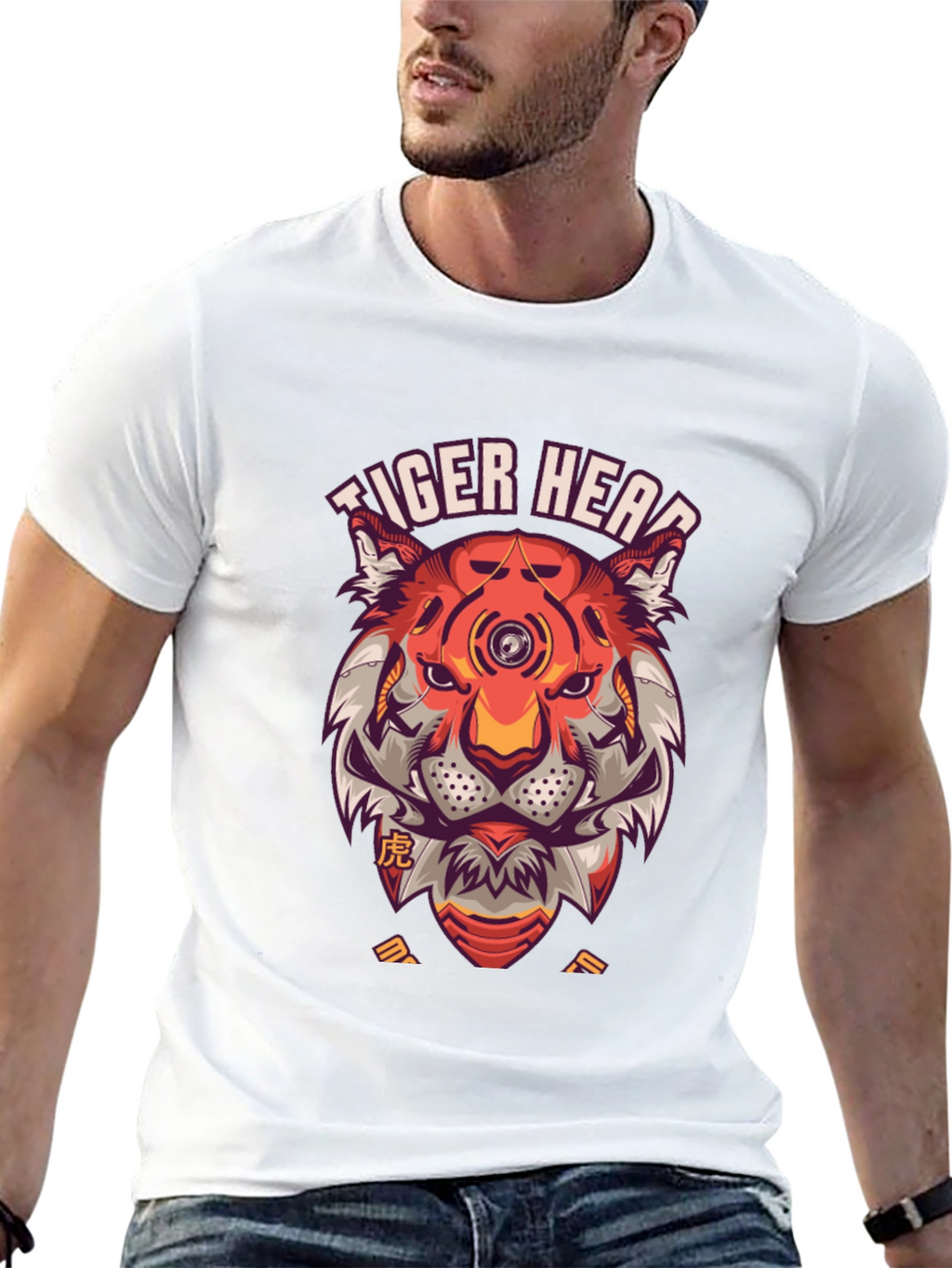 Tiger Head Graphic Print T-Shirt - Unique Streetwear
