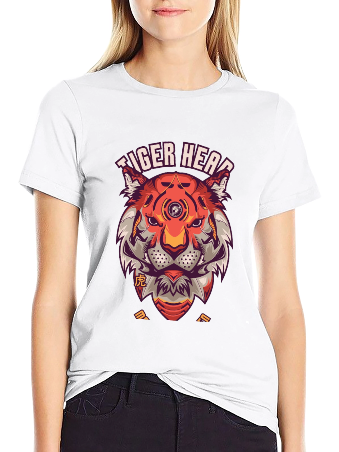 Tiger Head Graphic Print T-Shirt - Unique Streetwear
