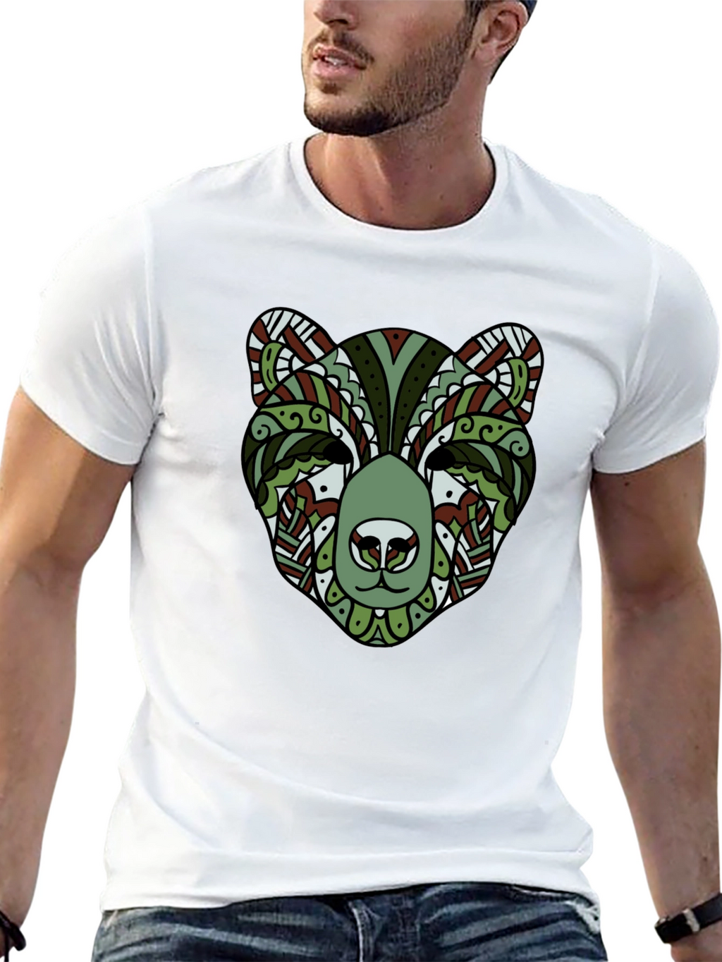 Stylish Bear Graphic Tee - Cool Animal Print Shirt