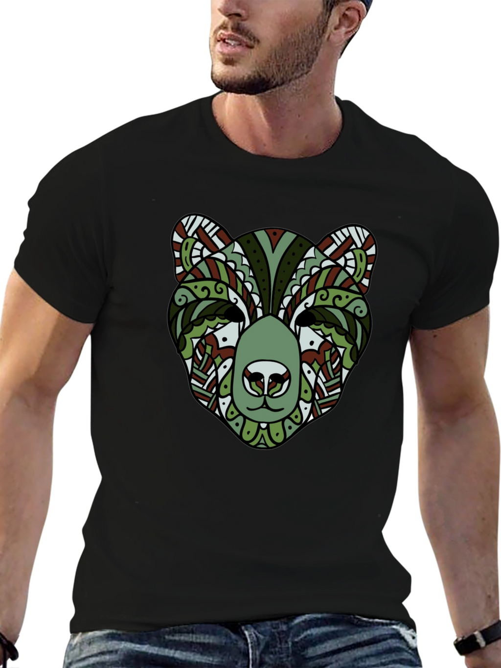 Stylish Bear Graphic Tee - Cool Animal Print Shirt