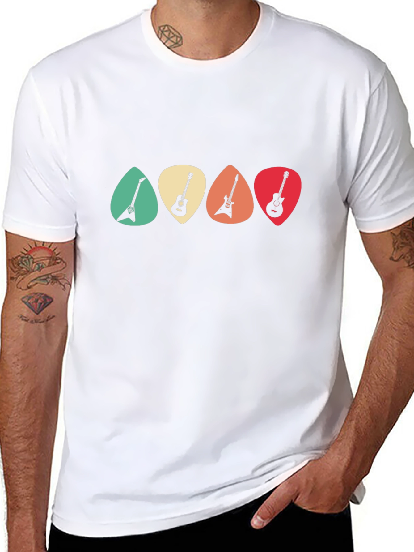 Guitar Pick T-Shirt - Retro Music Tee