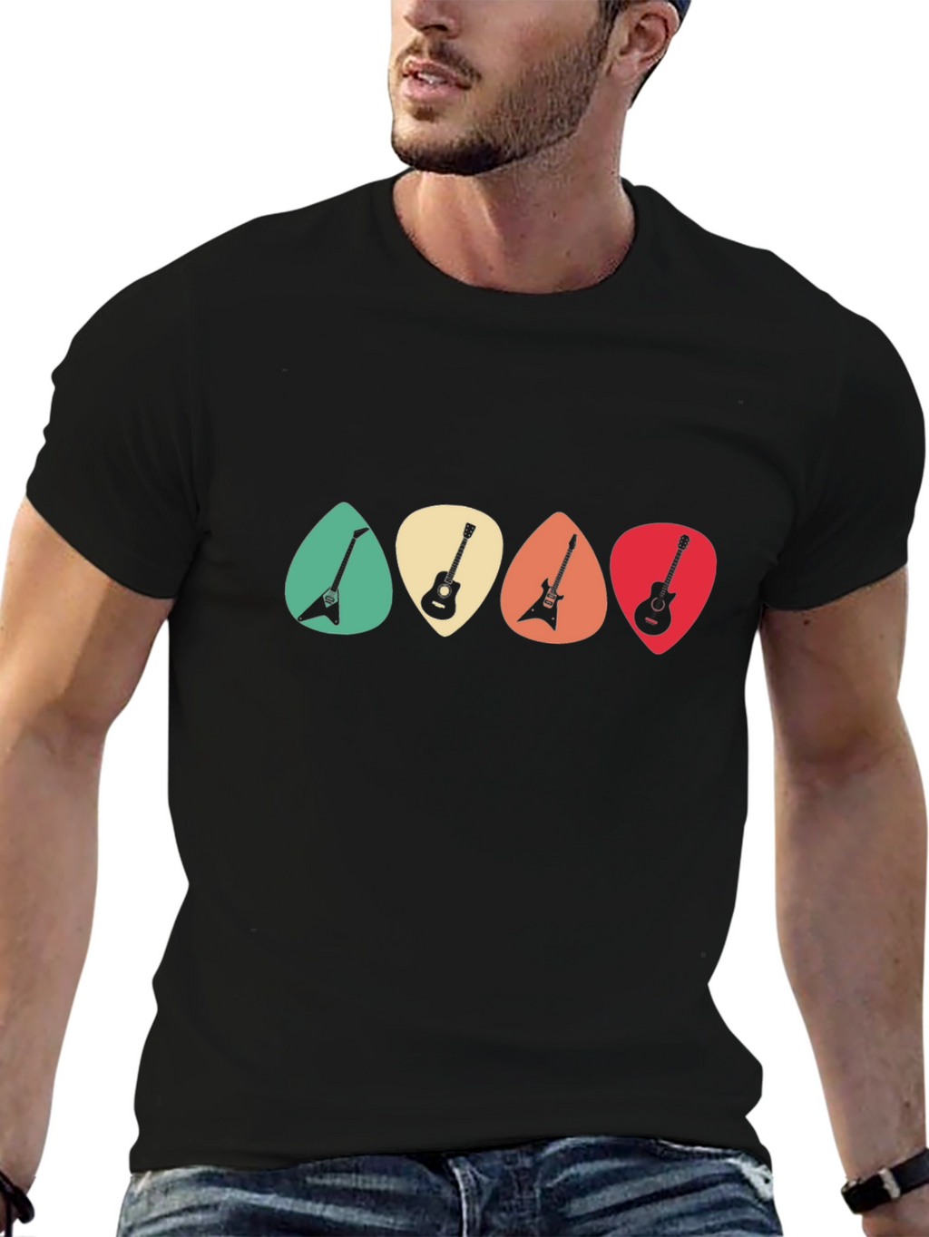 Guitar Pick T-Shirt - Retro Music Tee