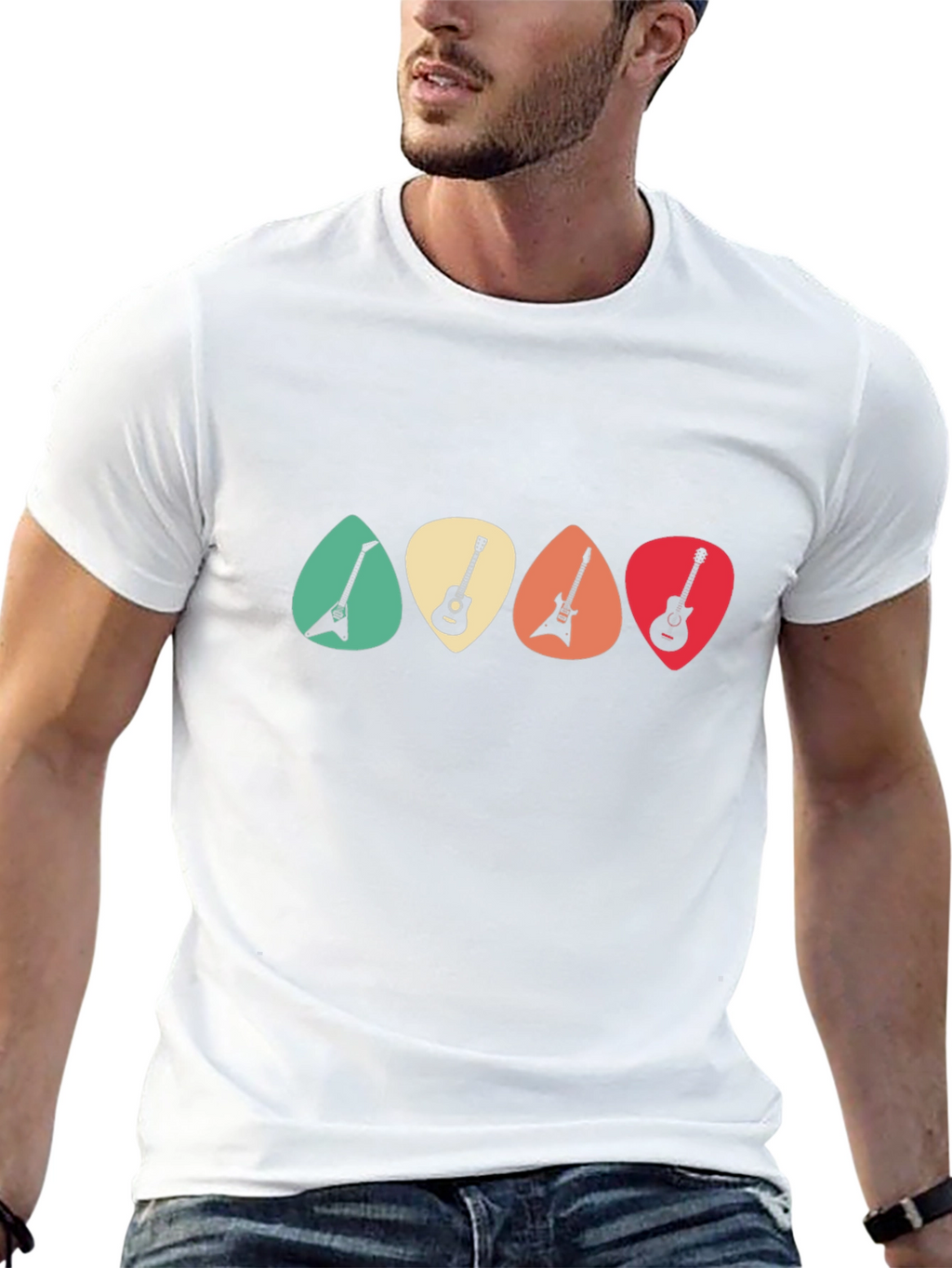 Guitar Pick T-Shirt - Retro Music Tee