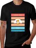 Come On! Lets Go! Cartoon Cat T-Shirt