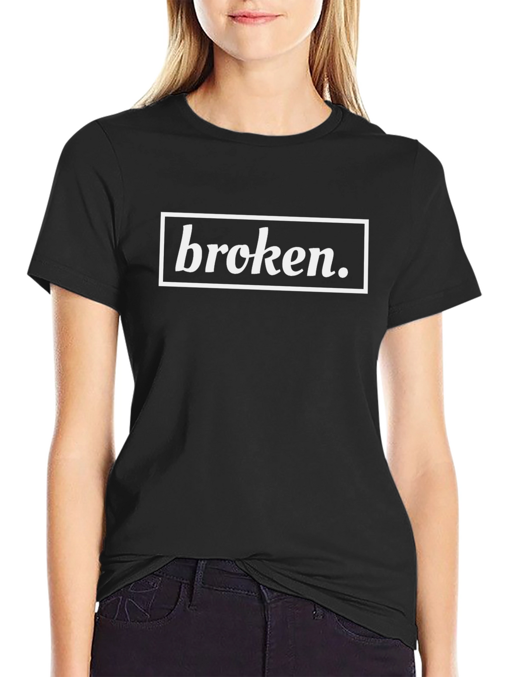 Broken Graphic Tee - Stylish Black Cotton T-Shirt